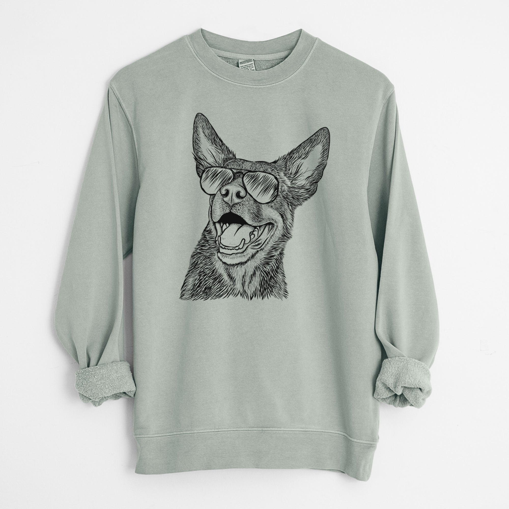 Aviator Tucker the Australian Kelpie - Unisex Pigment Dyed Crew Sweatshirt