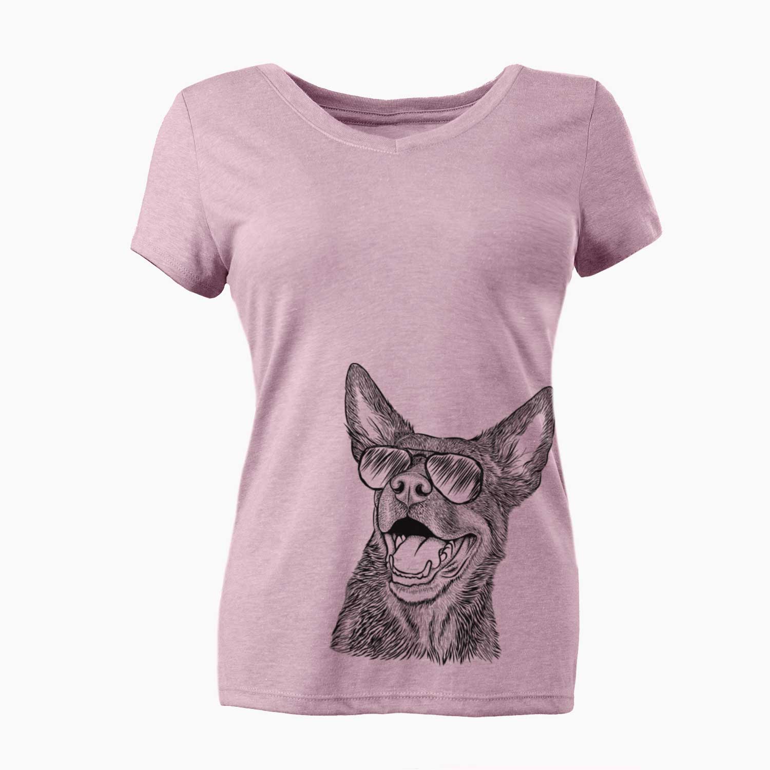 Aviator Tucker the Australian Kelpie - Women's V-neck Shirt