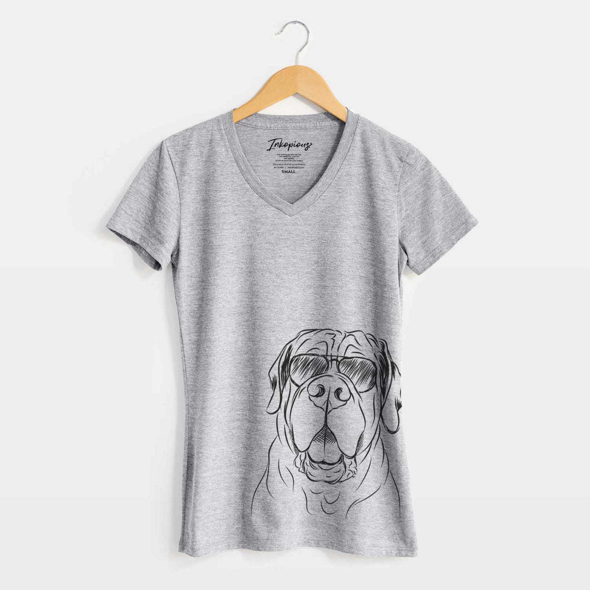 Aviator Tufton the English Mastiff - Women&#39;s V-neck Shirt