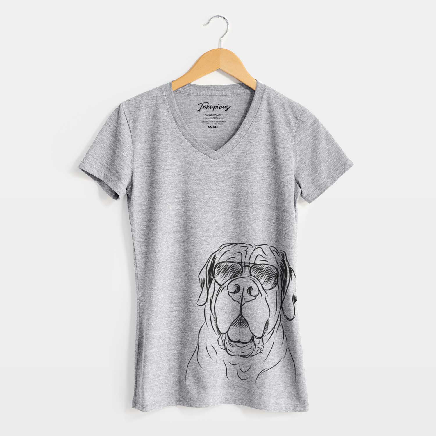 Aviator Tufton the English Mastiff - Women's V-neck Shirt