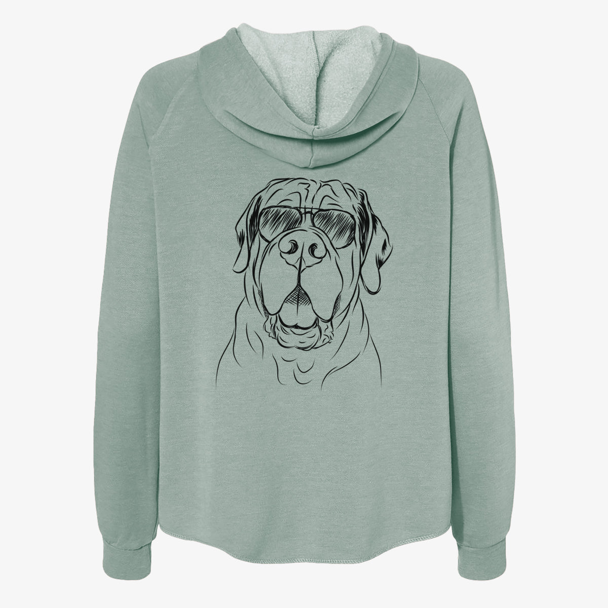 Tufton the English Mastiff - Women's Cali Wave Zip-Up Sweatshirt