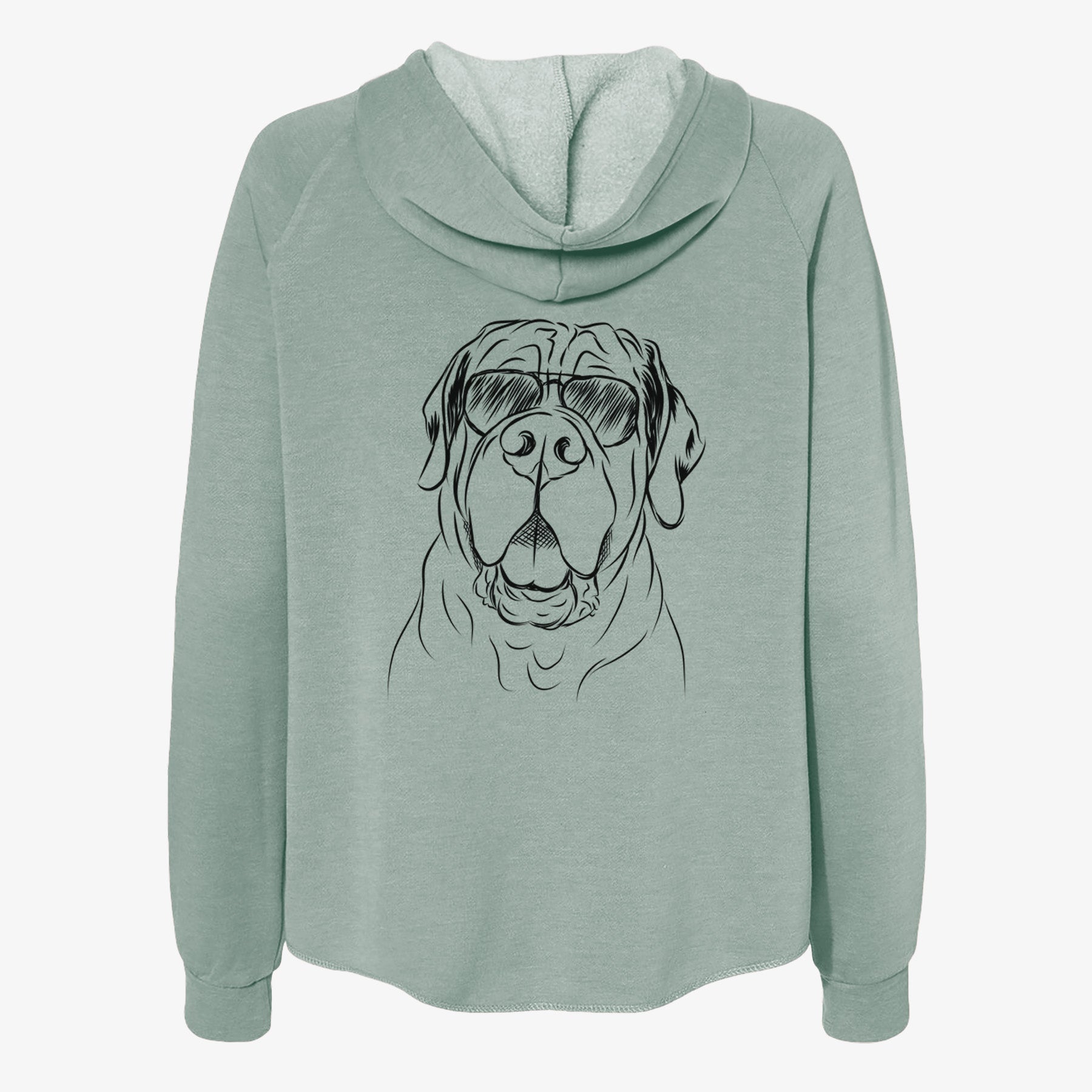 Tufton the English Mastiff - Women's Cali Wave Zip-Up Sweatshirt