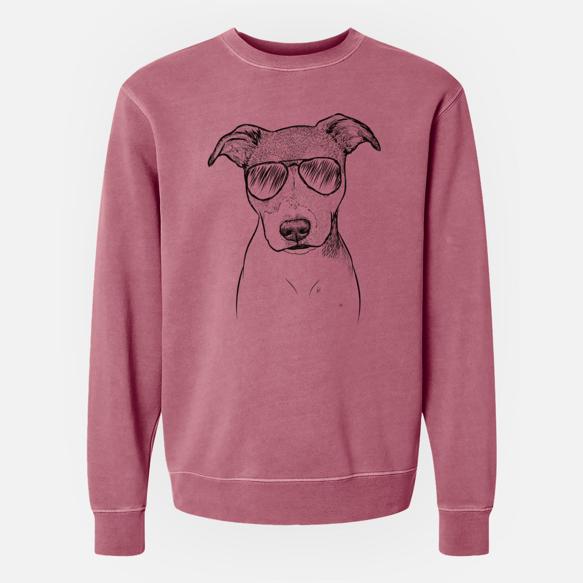 Aviator Tula the American Staffordshire Terrier Heeler Mix - Unisex Pigment Dyed Crew Sweatshirt