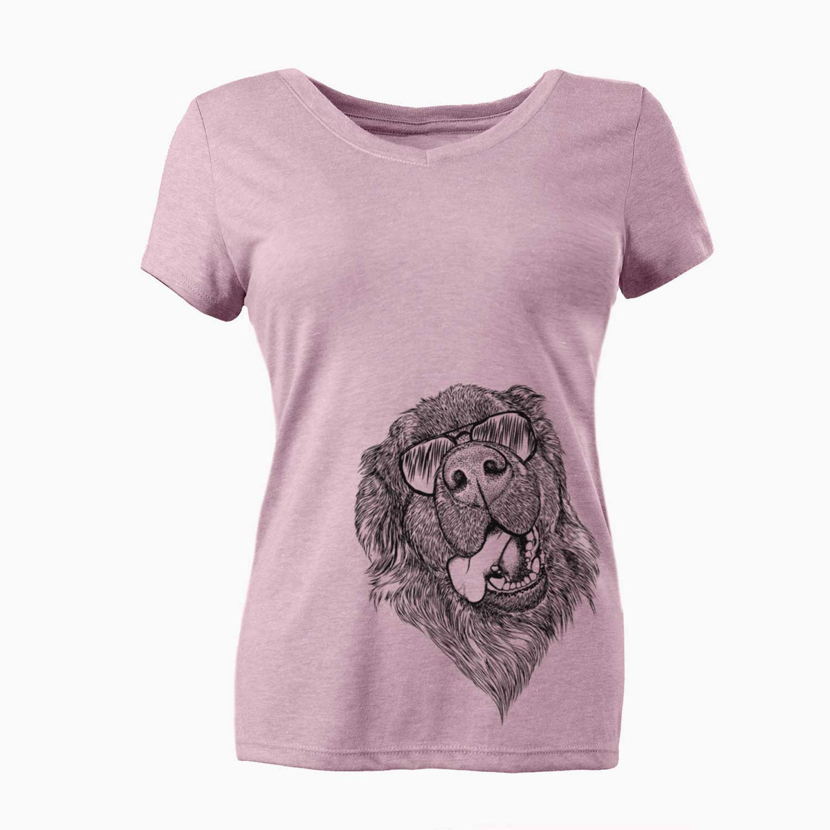 Aviator Tuna the Newfoundland - Women's V-neck Shirt