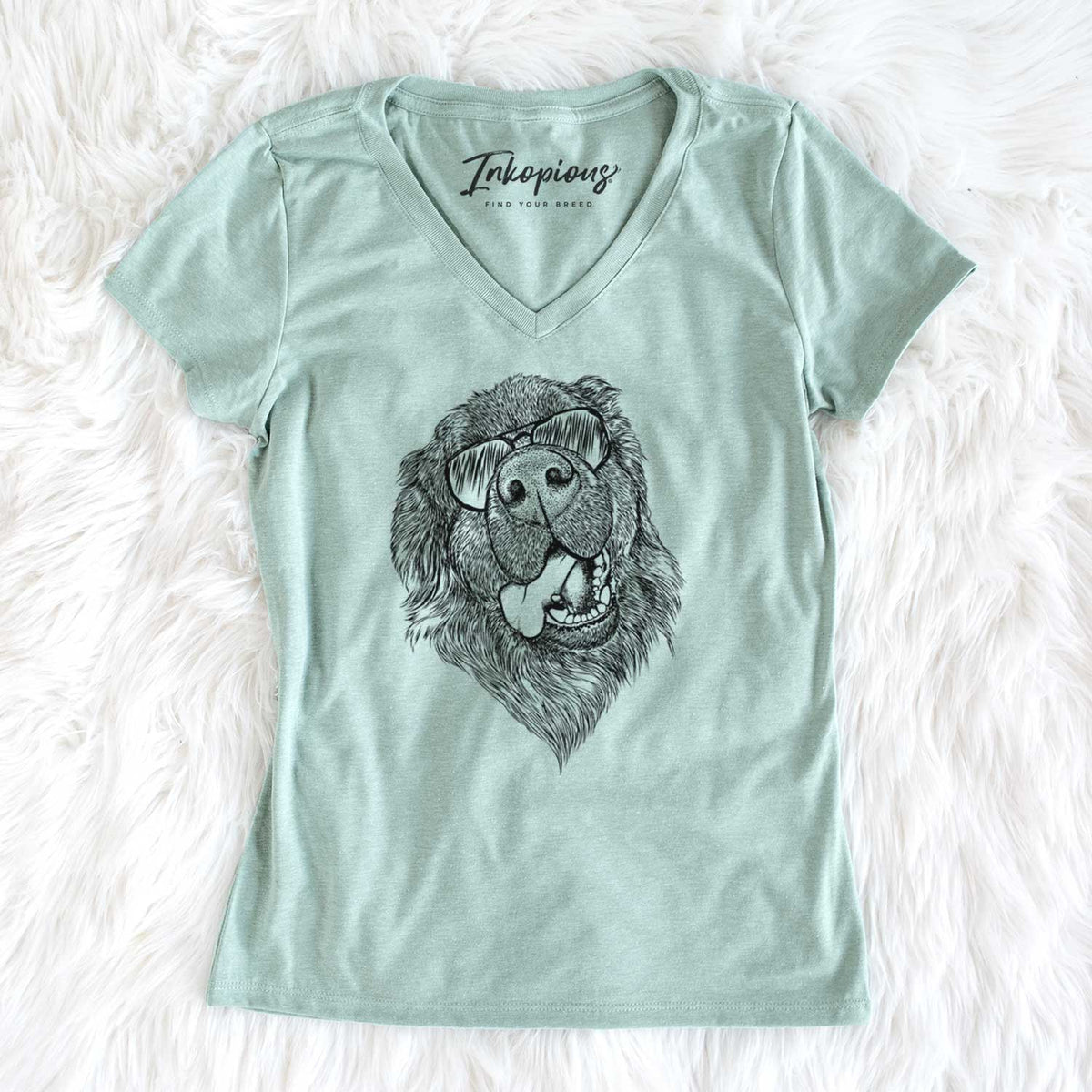 Aviator Tuna the Newfoundland - Women's V-neck Shirt