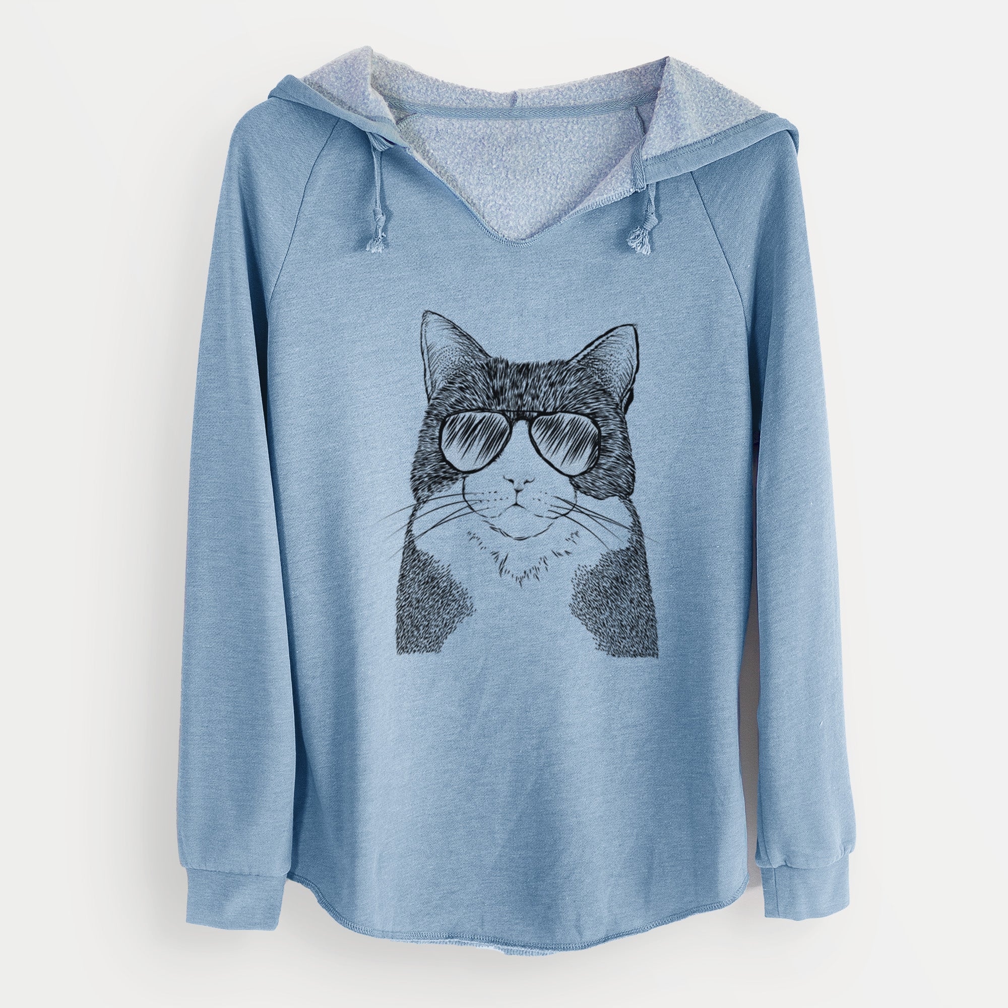 Aviator Tux the Tuxedo Cat - Cali Wave Hooded Sweatshirt