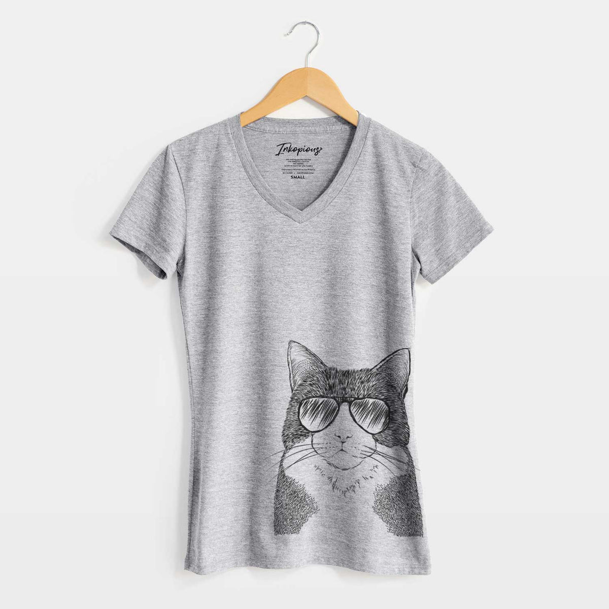 Aviator Tux the Tuxedo Cat - Women&#39;s V-neck Shirt