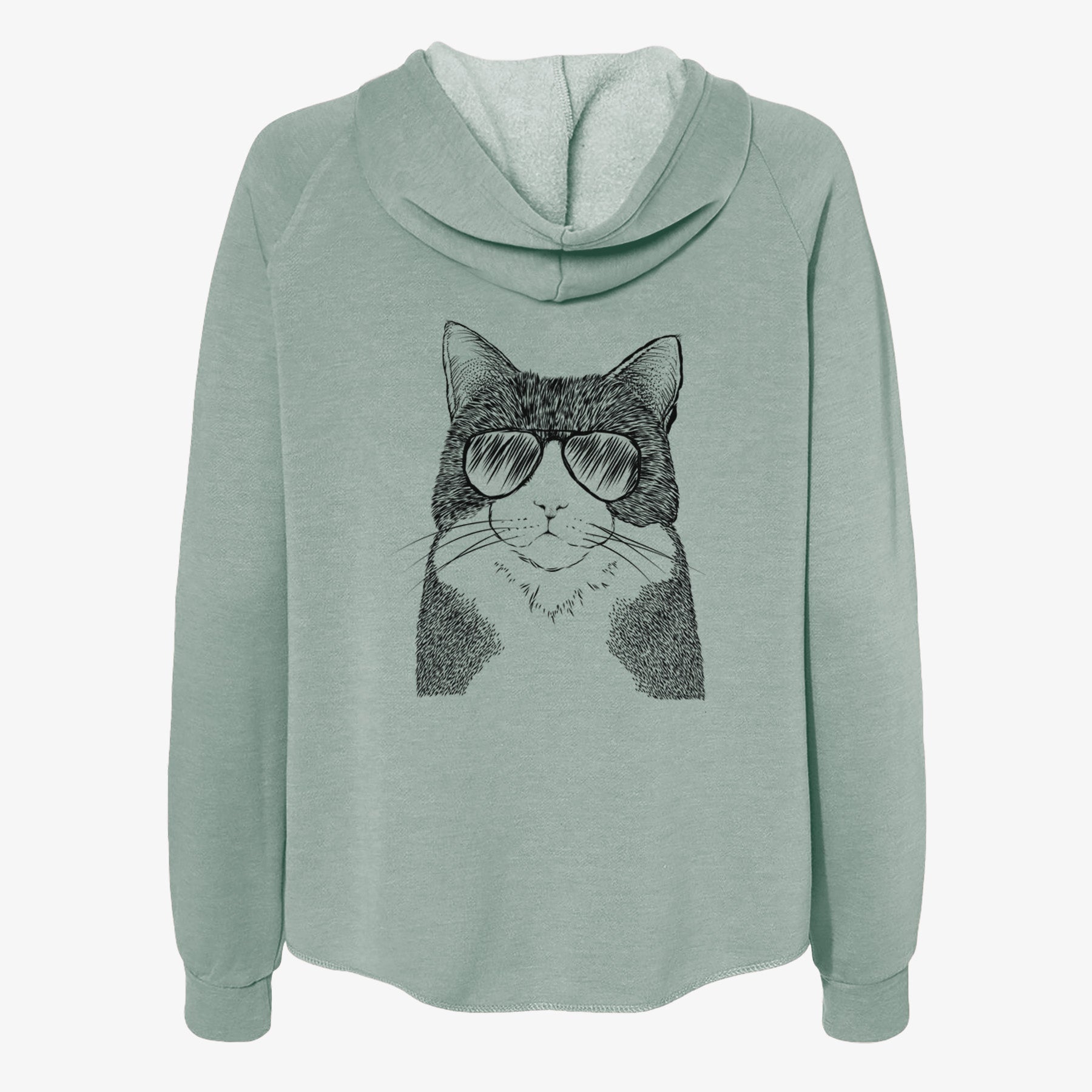 Tux the Tuxedo Cat - Women's Cali Wave Zip-Up Sweatshirt