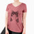 Aviator Tux the Tuxedo Cat - Women's V-neck Shirt