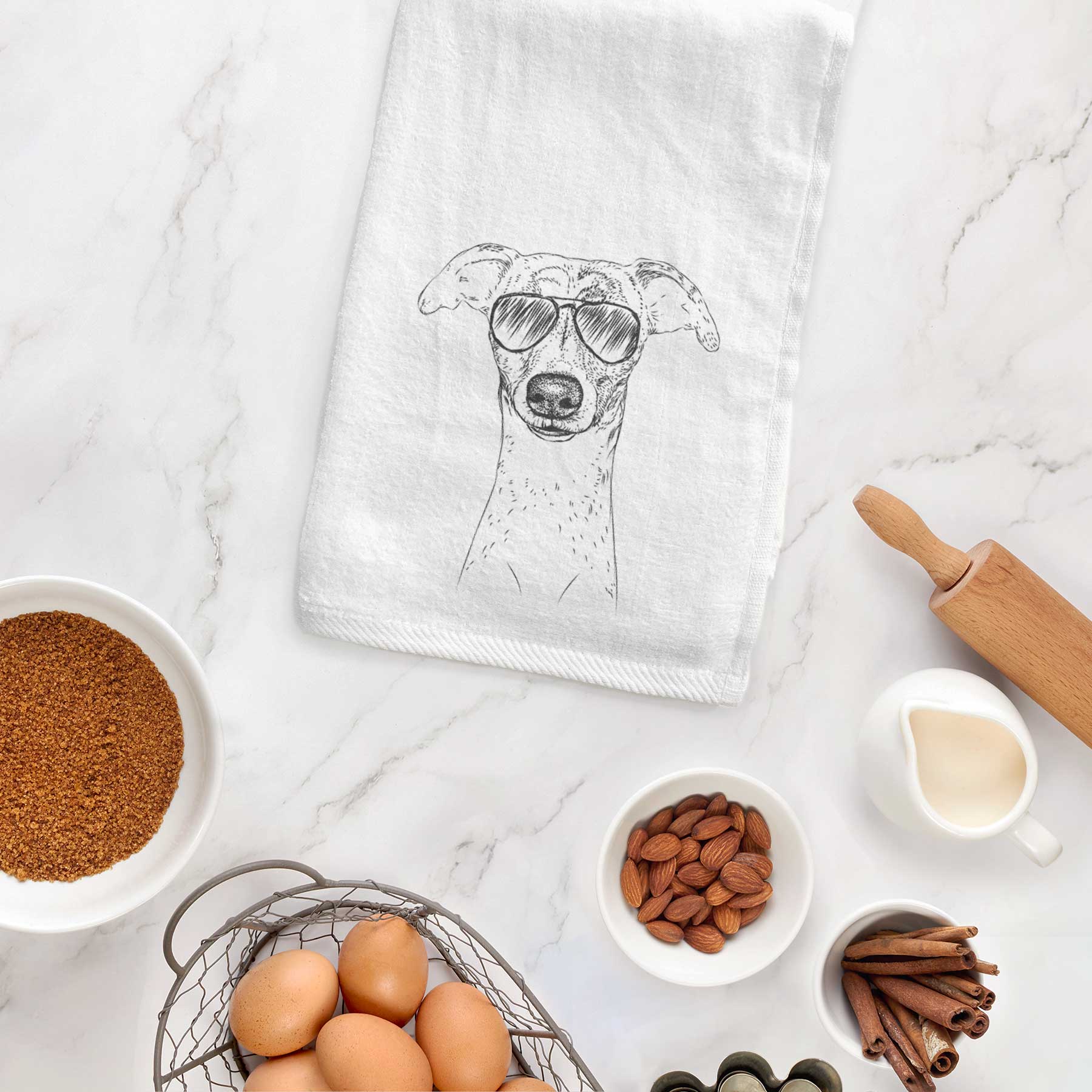 Twiggy the Whippet Decorative Hand Towel