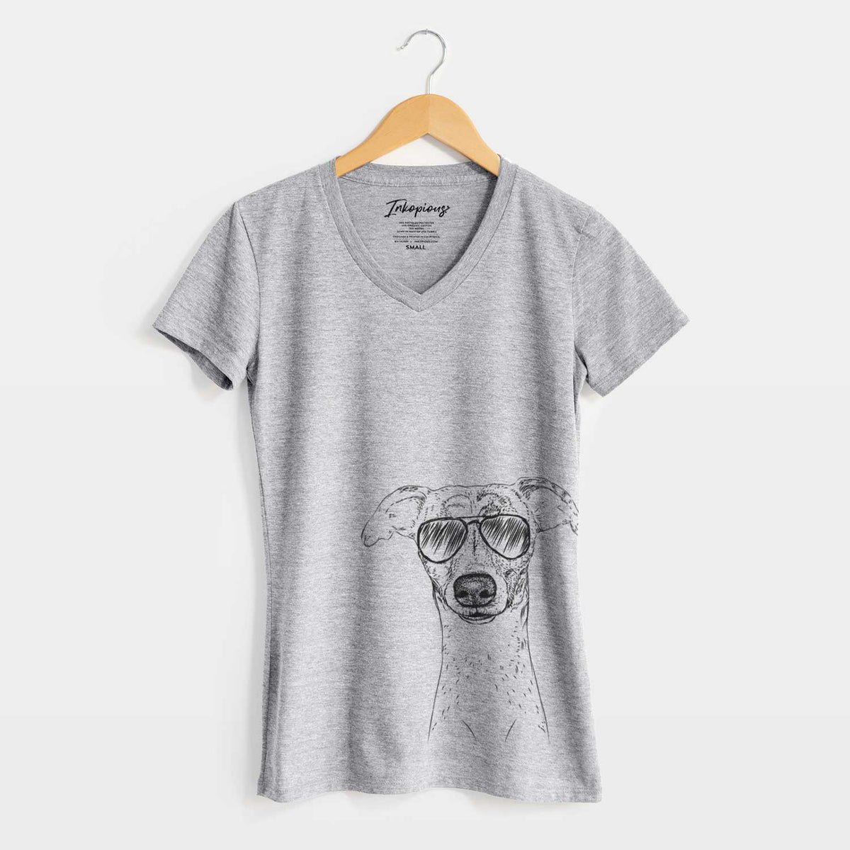 Aviator Twiggy the Whippet - Women&#39;s V-neck Shirt