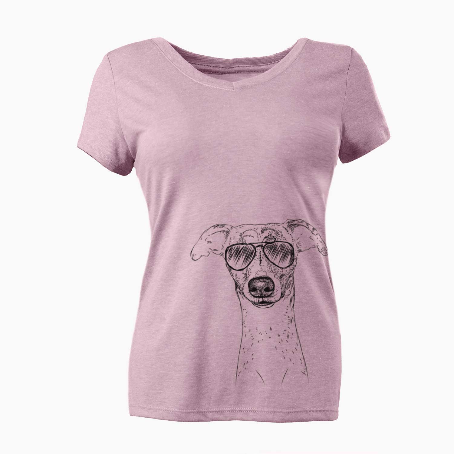 Aviator Twiggy the Whippet - Women's V-neck Shirt