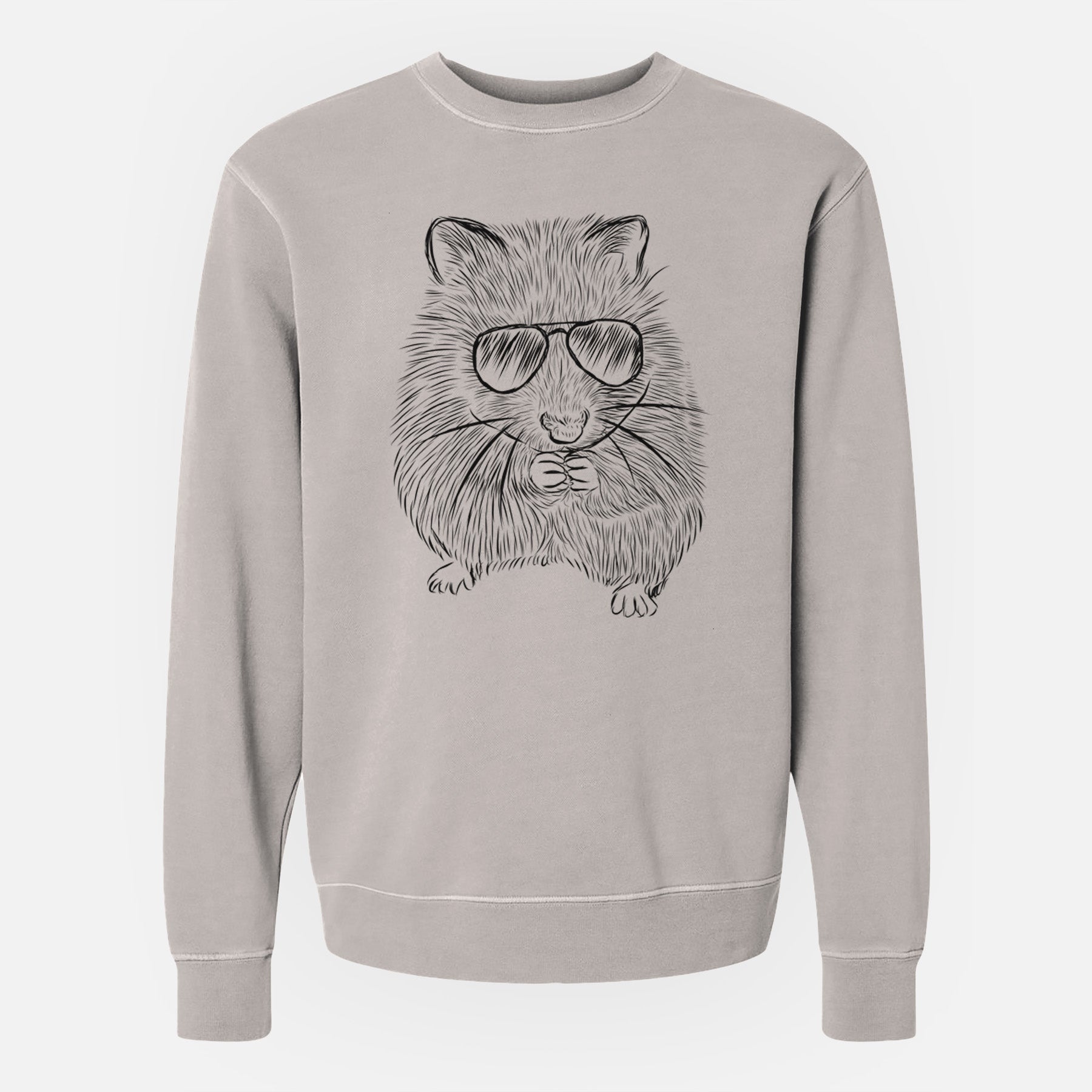 Aviator Twitch the Hamster - Unisex Pigment Dyed Crew Sweatshirt