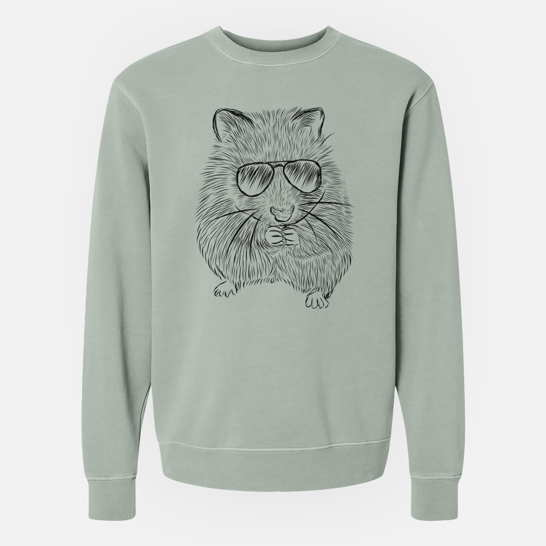 Aviator Twitch the Hamster - Unisex Pigment Dyed Crew Sweatshirt