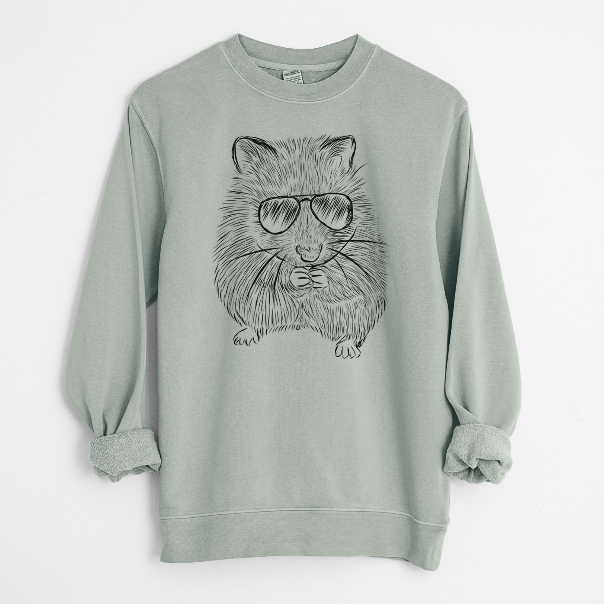 Aviator Twitch the Hamster - Unisex Pigment Dyed Crew Sweatshirt