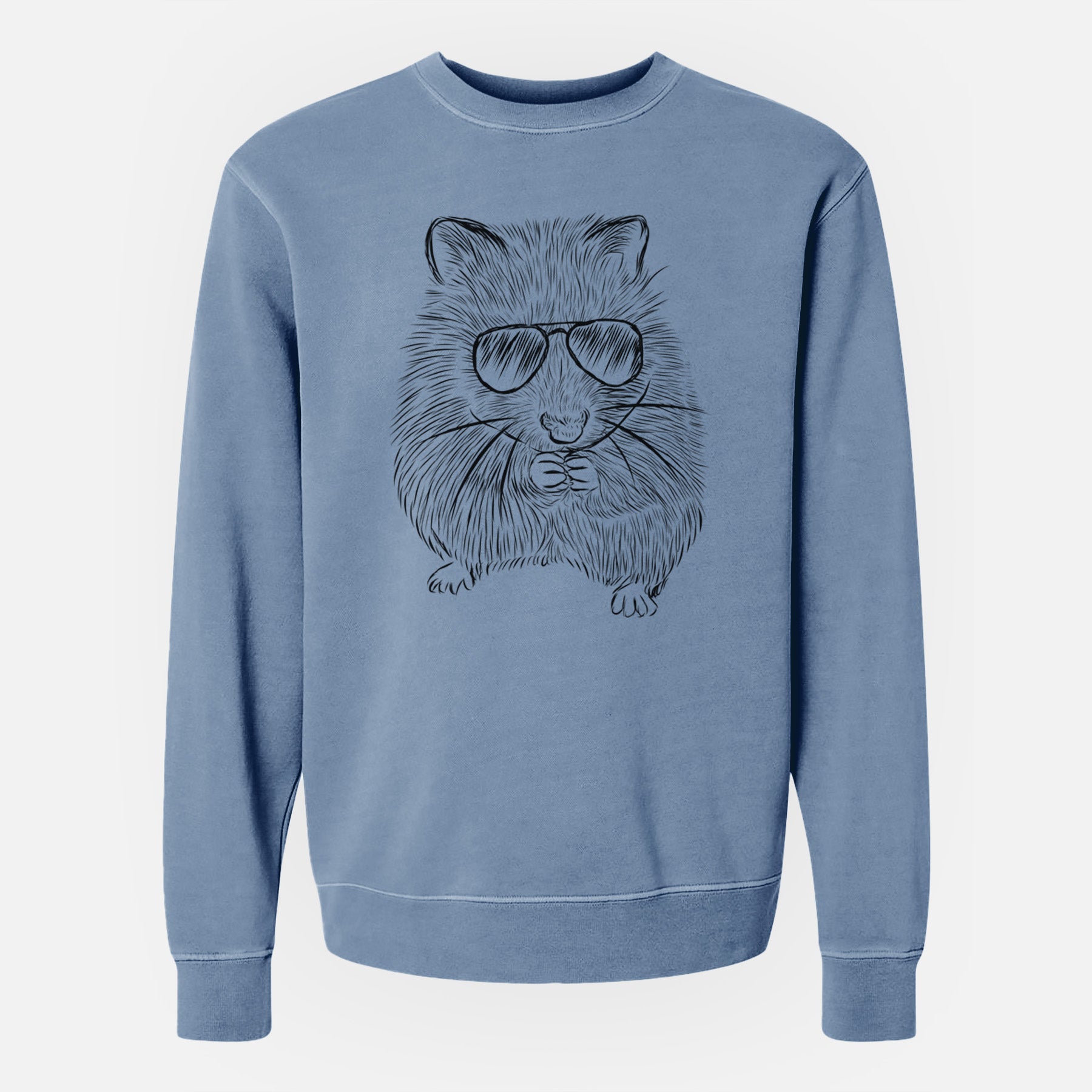 Aviator Twitch the Hamster - Unisex Pigment Dyed Crew Sweatshirt