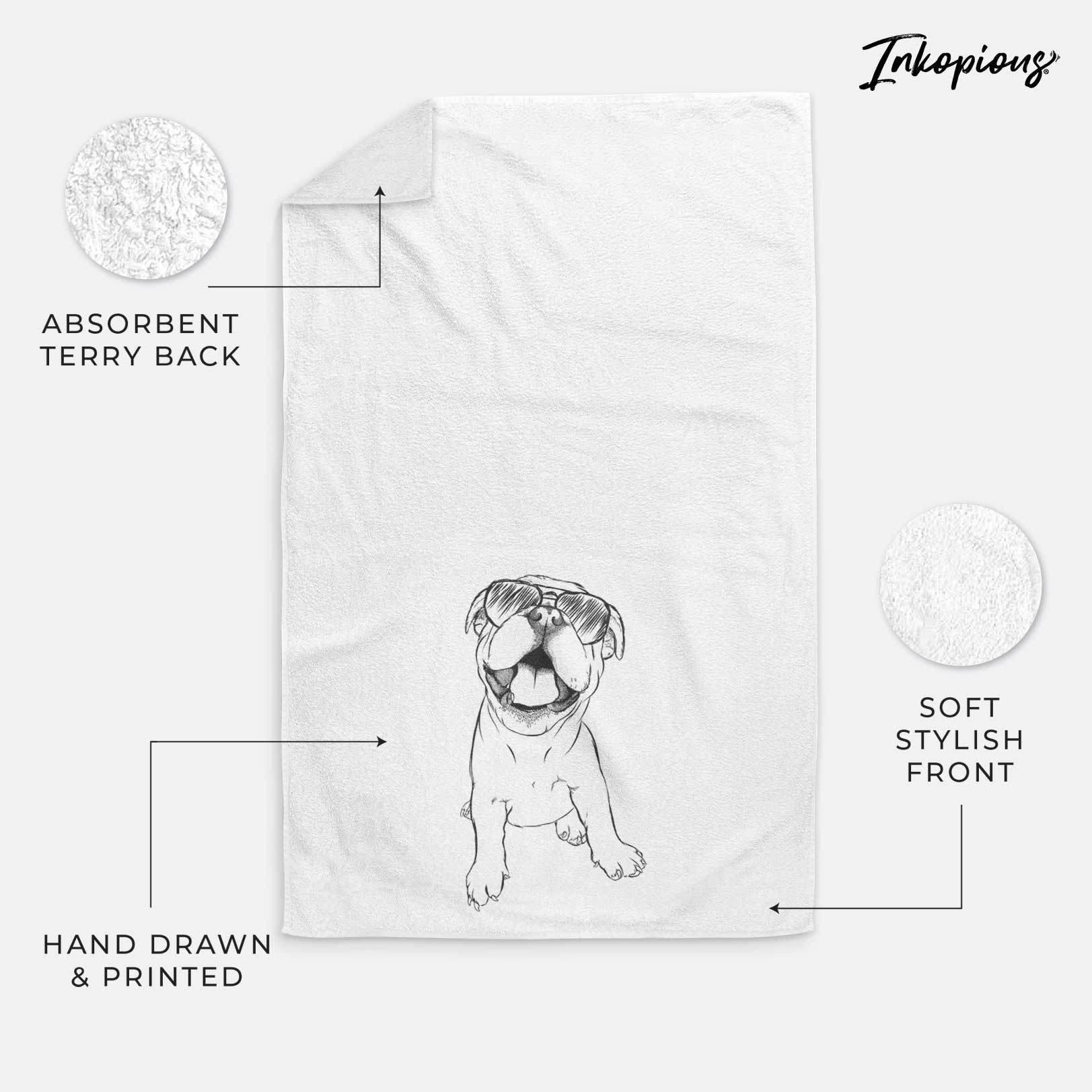 Tyke the English Bulldog Decorative Hand Towel