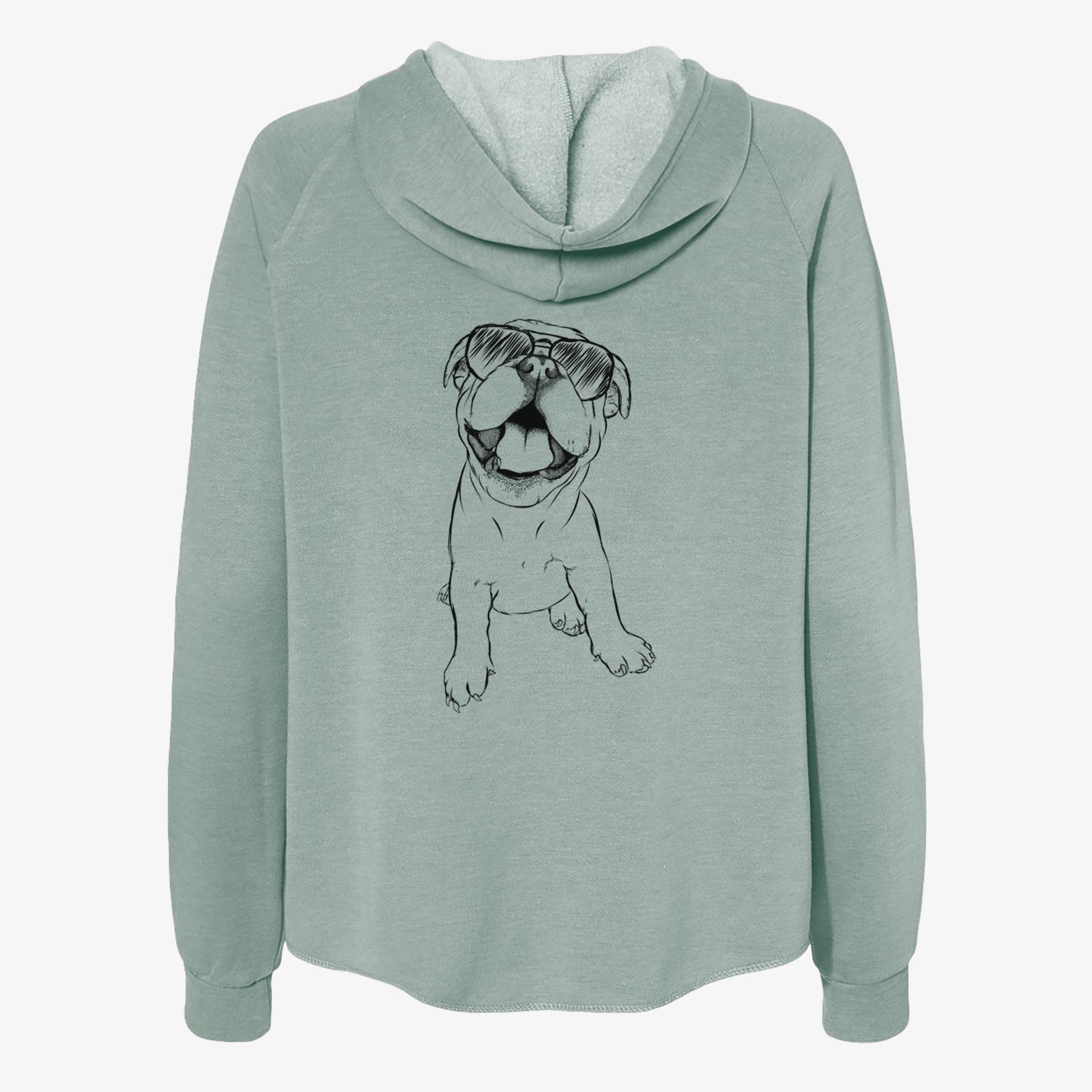 Tyke the English Bulldog - Women's Cali Wave Zip-Up Sweatshirt