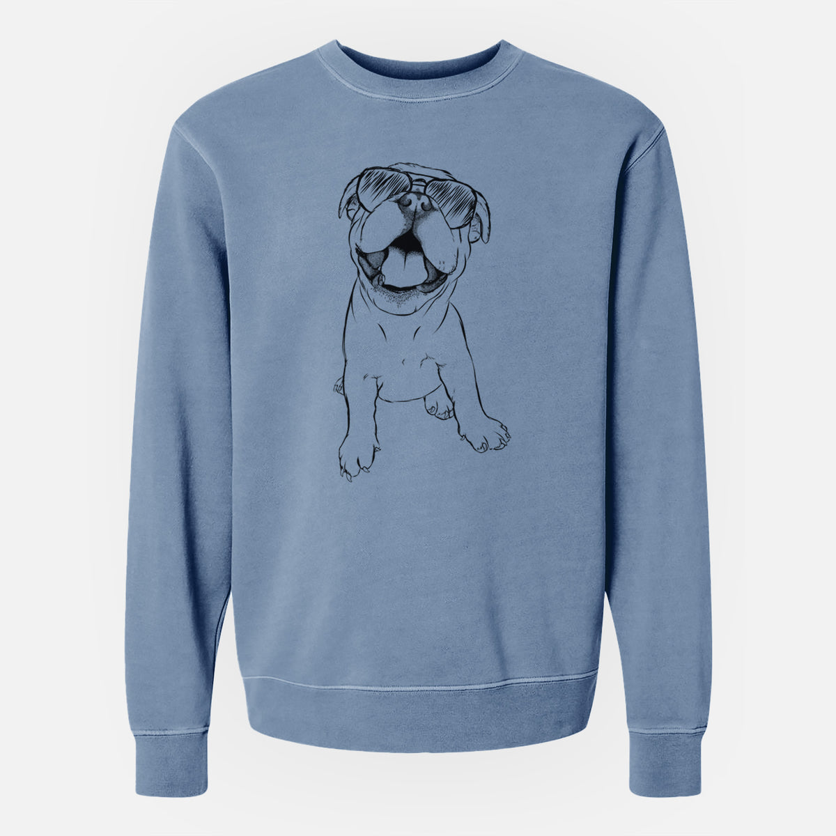 Aviator Tyke the English Bulldog - Unisex Pigment Dyed Crew Sweatshirt