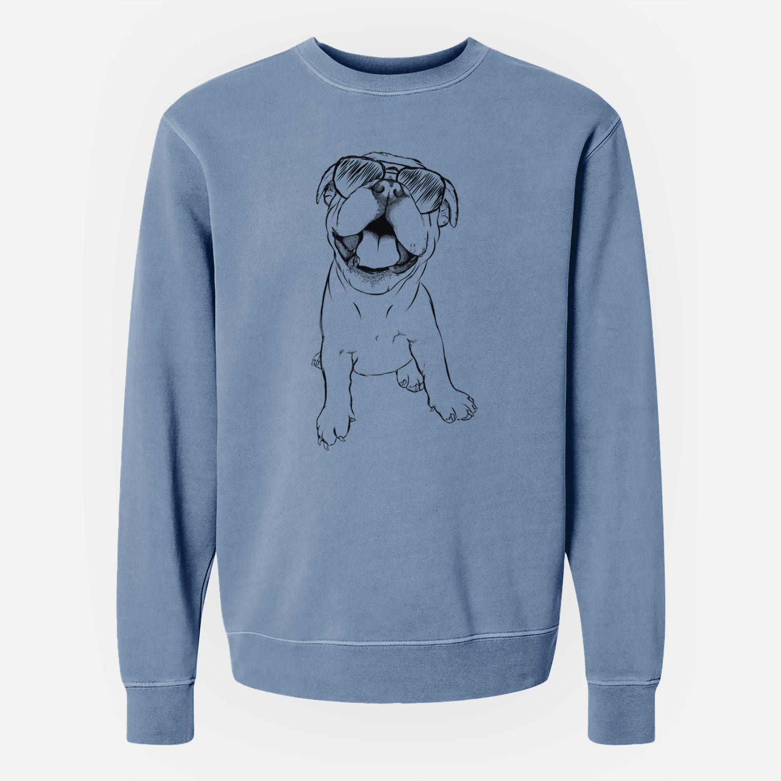 Aviator Tyke the English Bulldog - Unisex Pigment Dyed Crew Sweatshirt