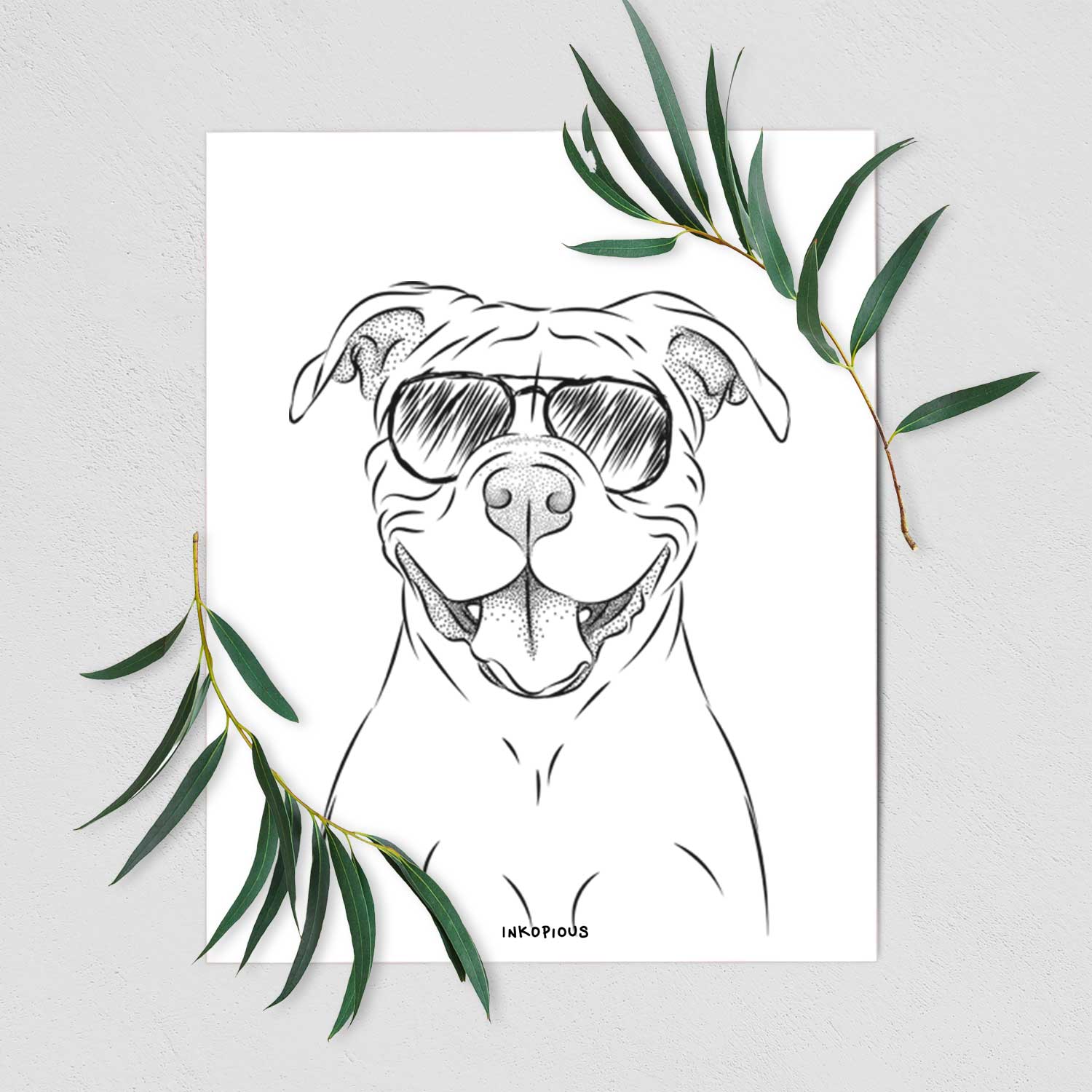 Tyson the American Bulldog Art Print