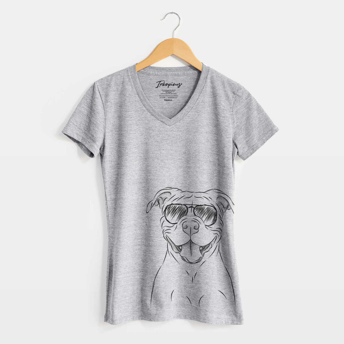 Aviator Tyson the American Bulldog - Women's V-neck Shirt