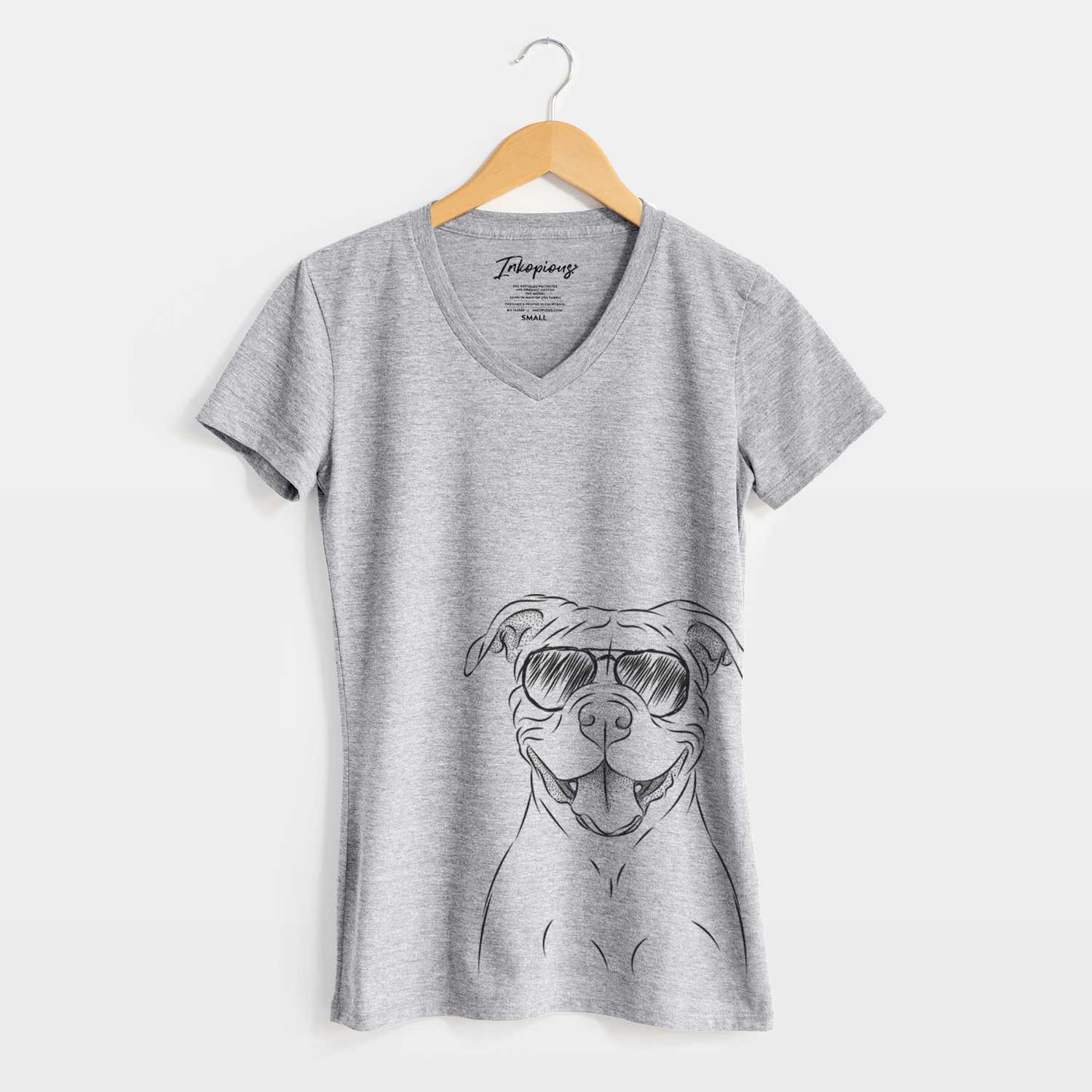 Aviator Tyson the American Bulldog - Women's V-neck Shirt