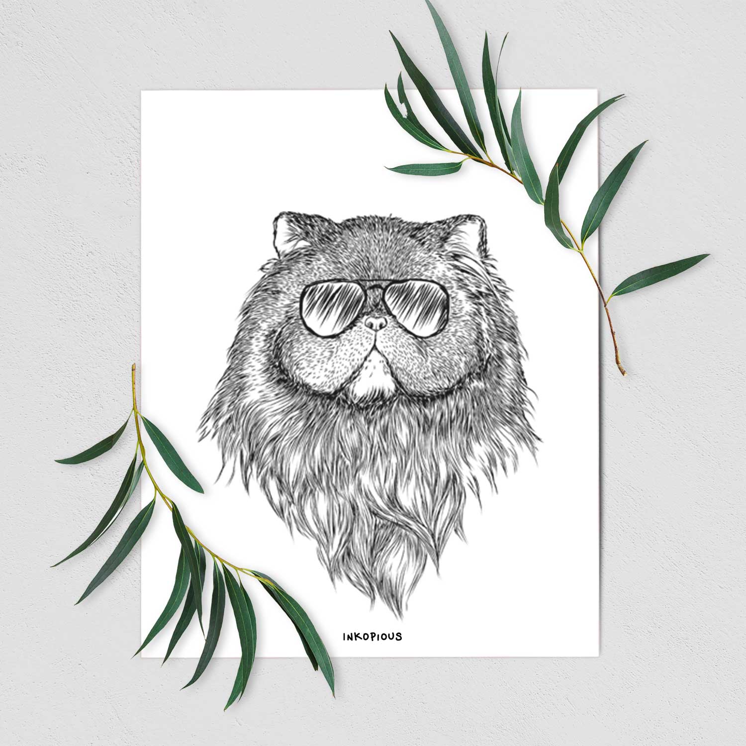 Vader the Persian Cat Art Print