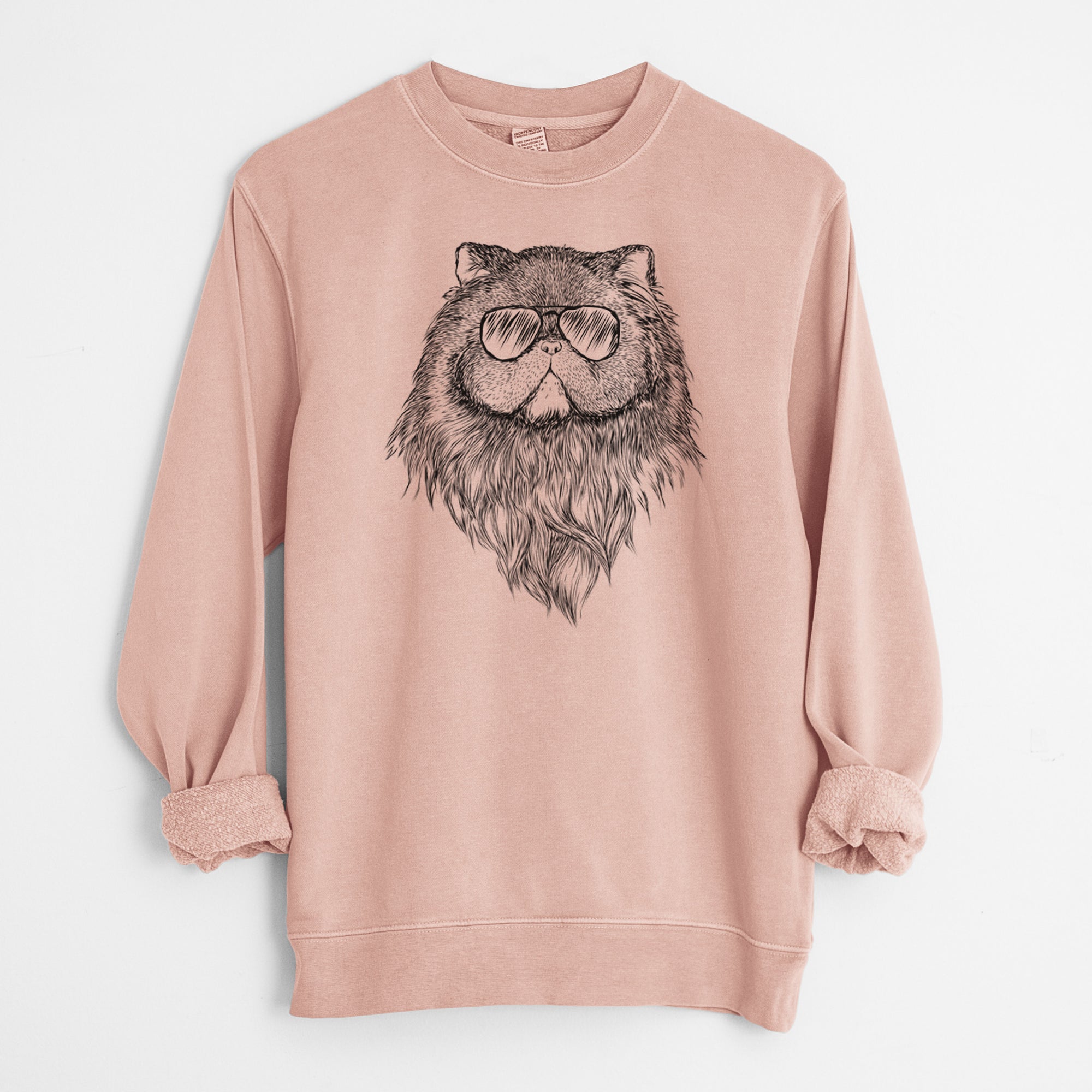 Aviator Vader the Persian Cat - Unisex Pigment Dyed Crew Sweatshirt