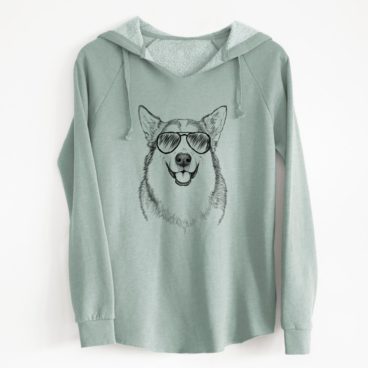 Aviator Vader the Alaskan Malamute - Cali Wave Hooded Sweatshirt