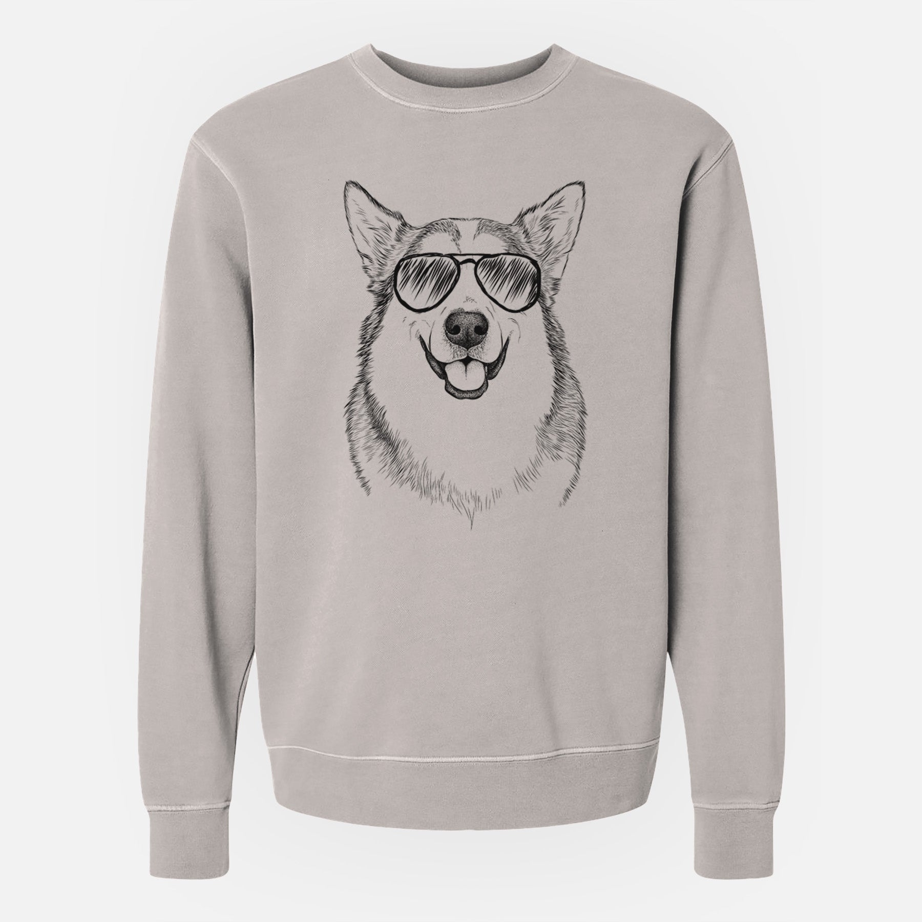 Aviator Vader the Alaskan Malamute - Unisex Pigment Dyed Crew Sweatshirt