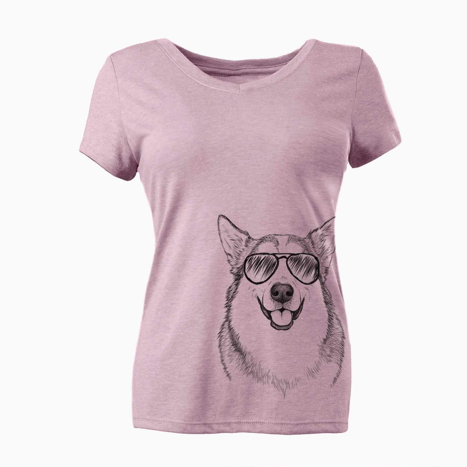 Aviator Vader the Alaskan Malamute - Women's V-neck Shirt