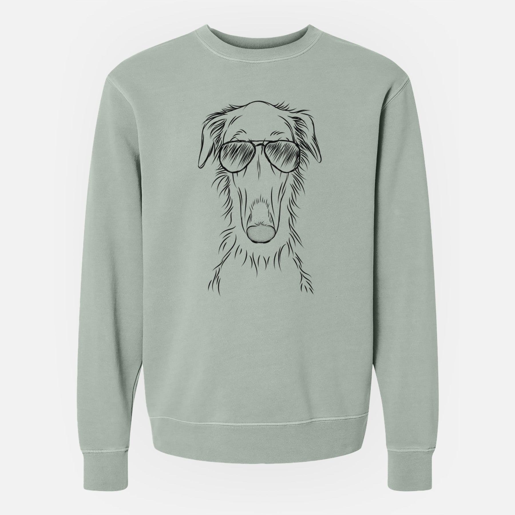 Aviator Vaughn the Borzoi - Unisex Pigment Dyed Crew Sweatshirt