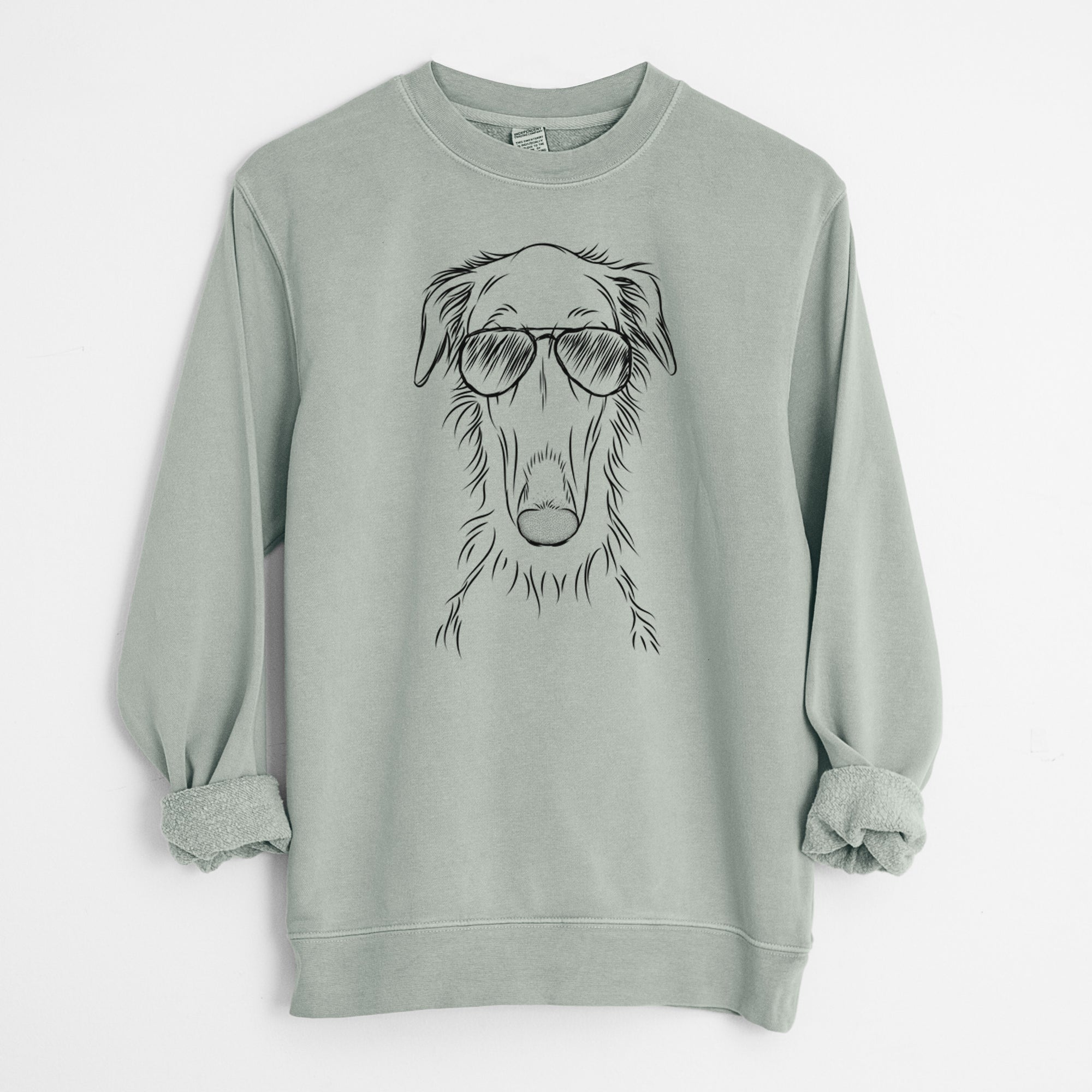 Aviator Vaughn the Borzoi - Unisex Pigment Dyed Crew Sweatshirt