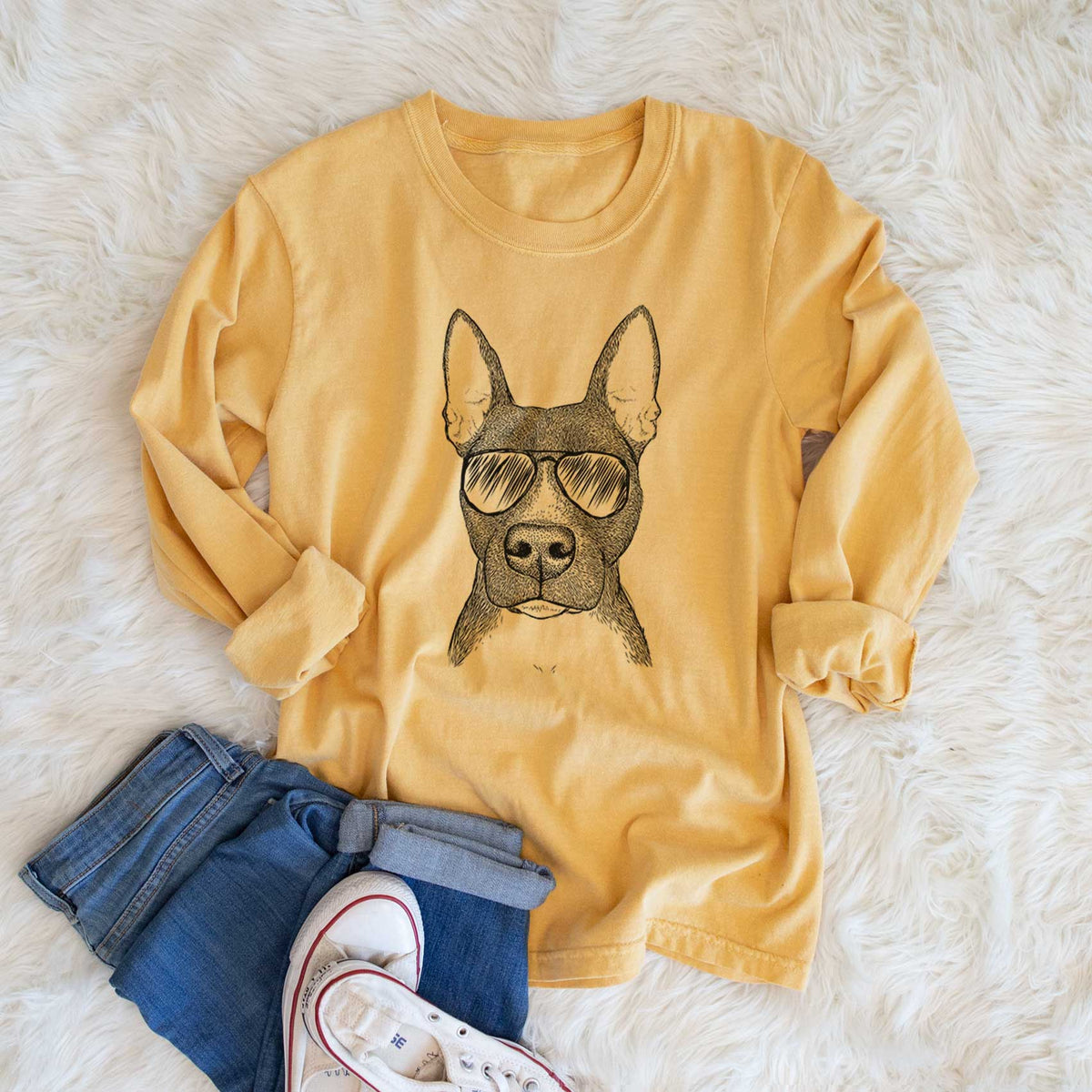Aviators Violet the Pitbull - Heavyweight 100% Cotton Long Sleeve