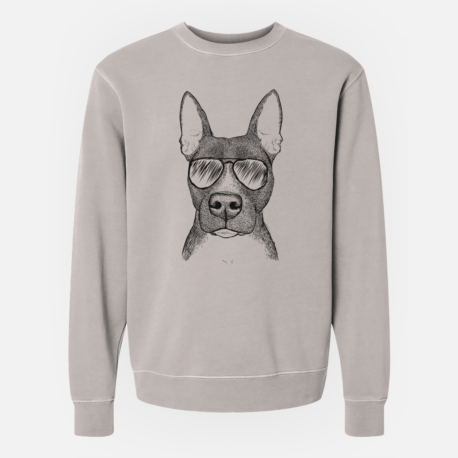 Aviator Violet the Pitbull - Unisex Pigment Dyed Crew Sweatshirt