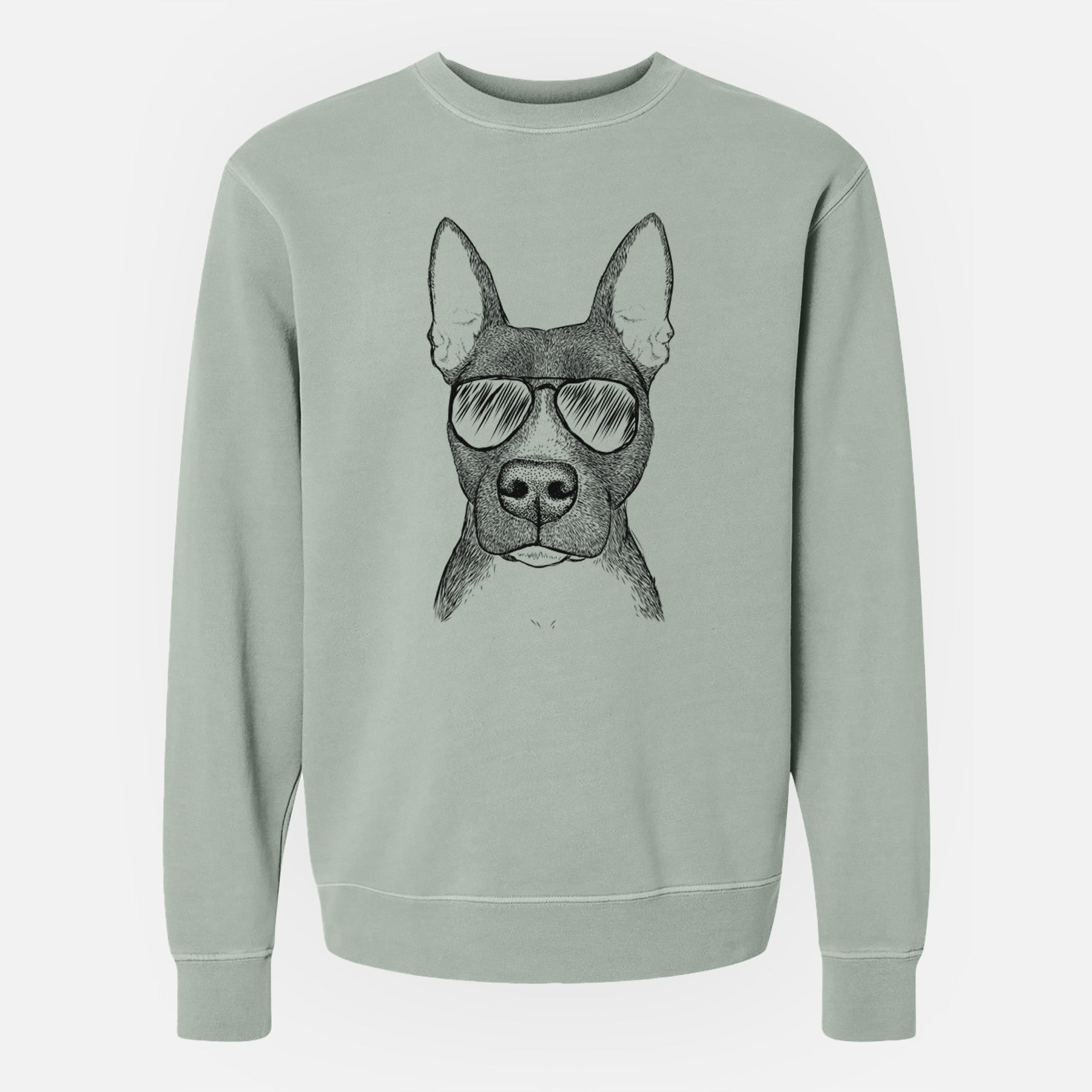 Aviator Violet the Pitbull - Unisex Pigment Dyed Crew Sweatshirt