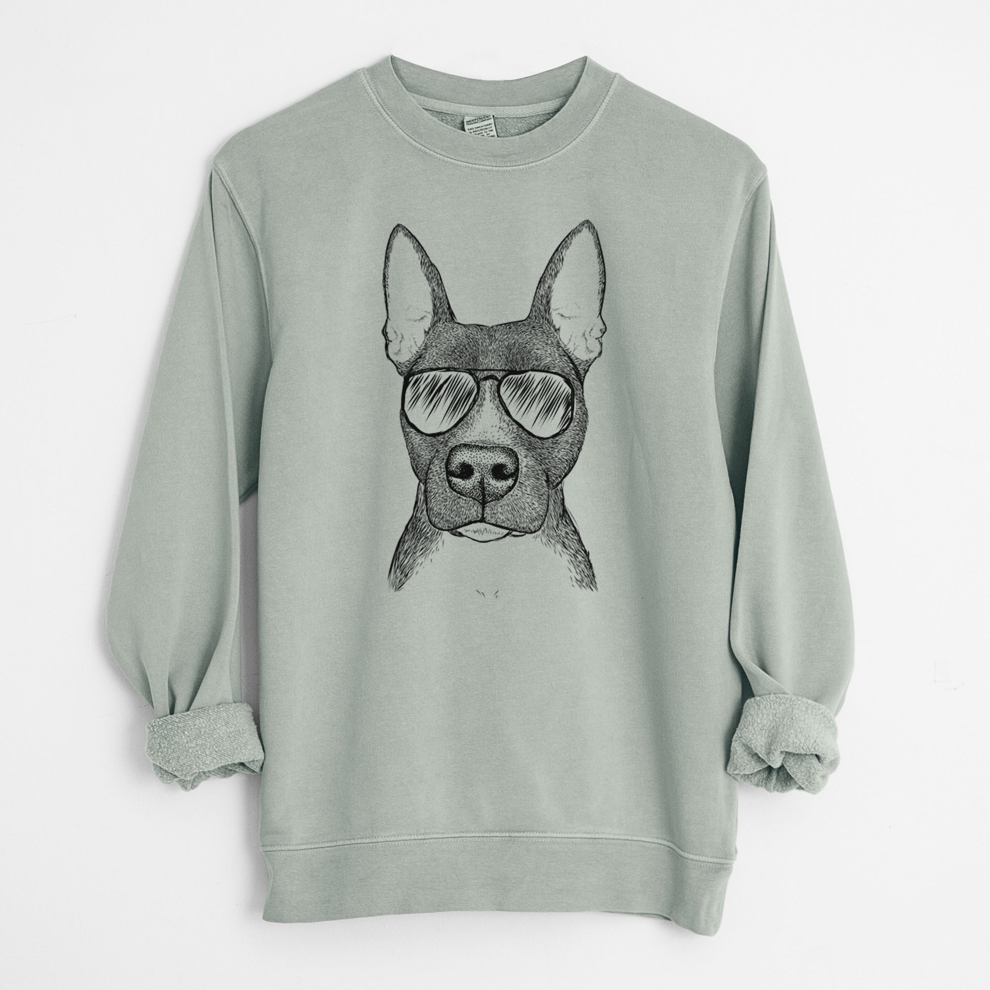 Aviator Violet the Pitbull - Unisex Pigment Dyed Crew Sweatshirt