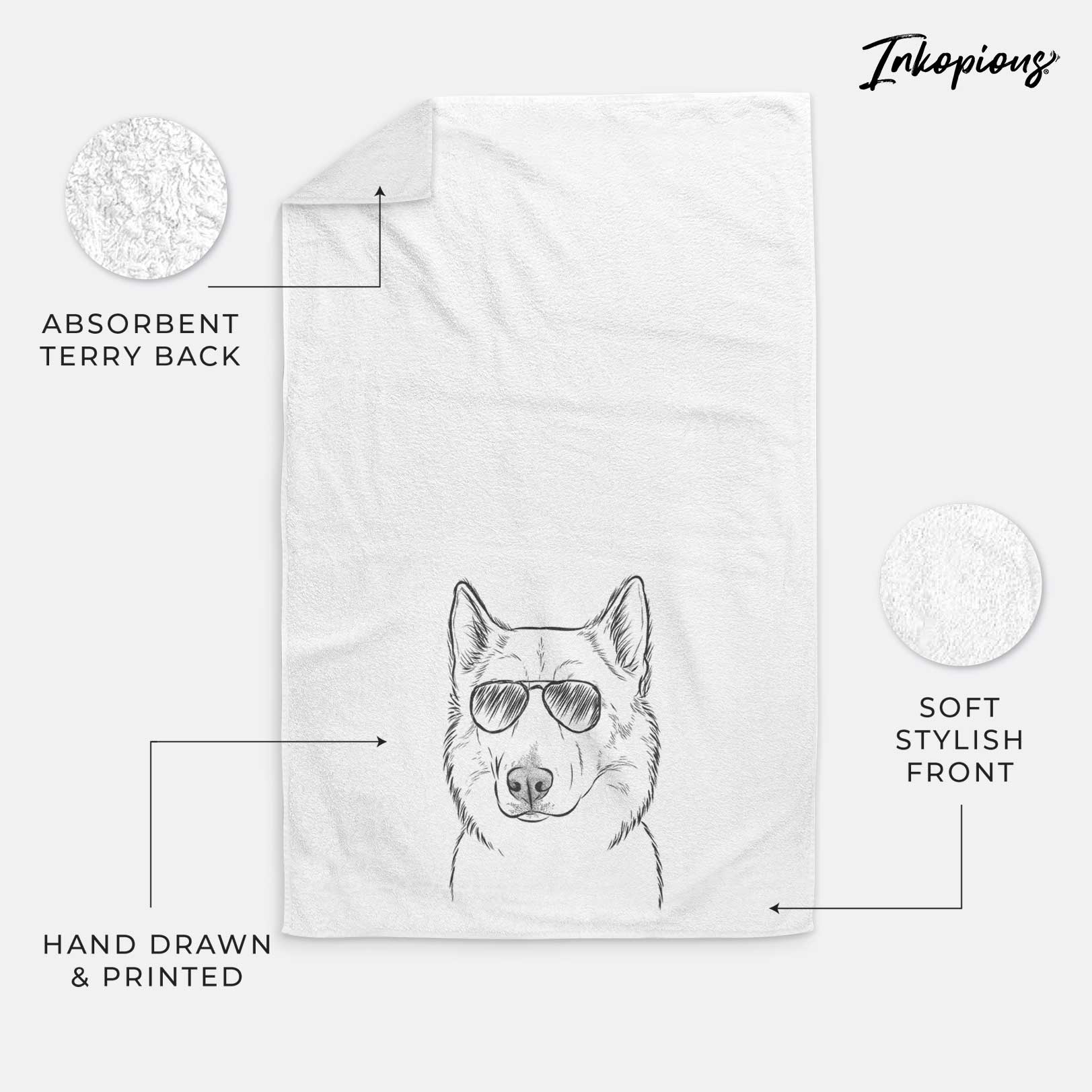 Vox the Siberian Husky Decorative Hand Towel