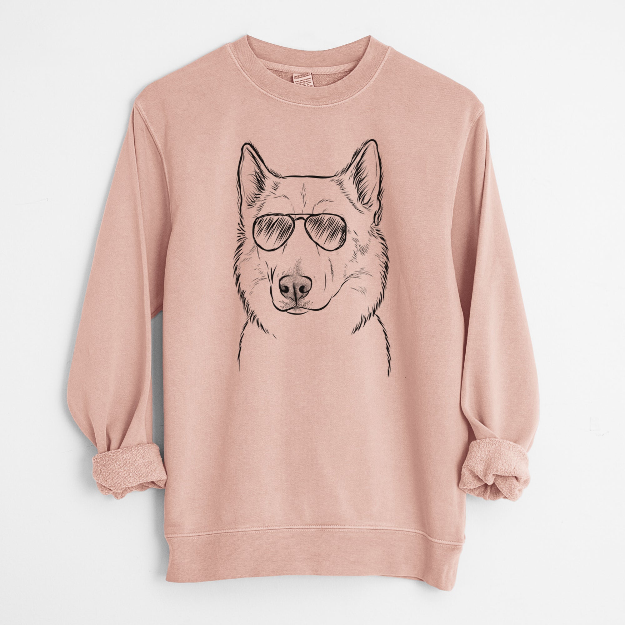 Aviator Vox the Siberian Husky - Unisex Pigment Dyed Crew Sweatshirt