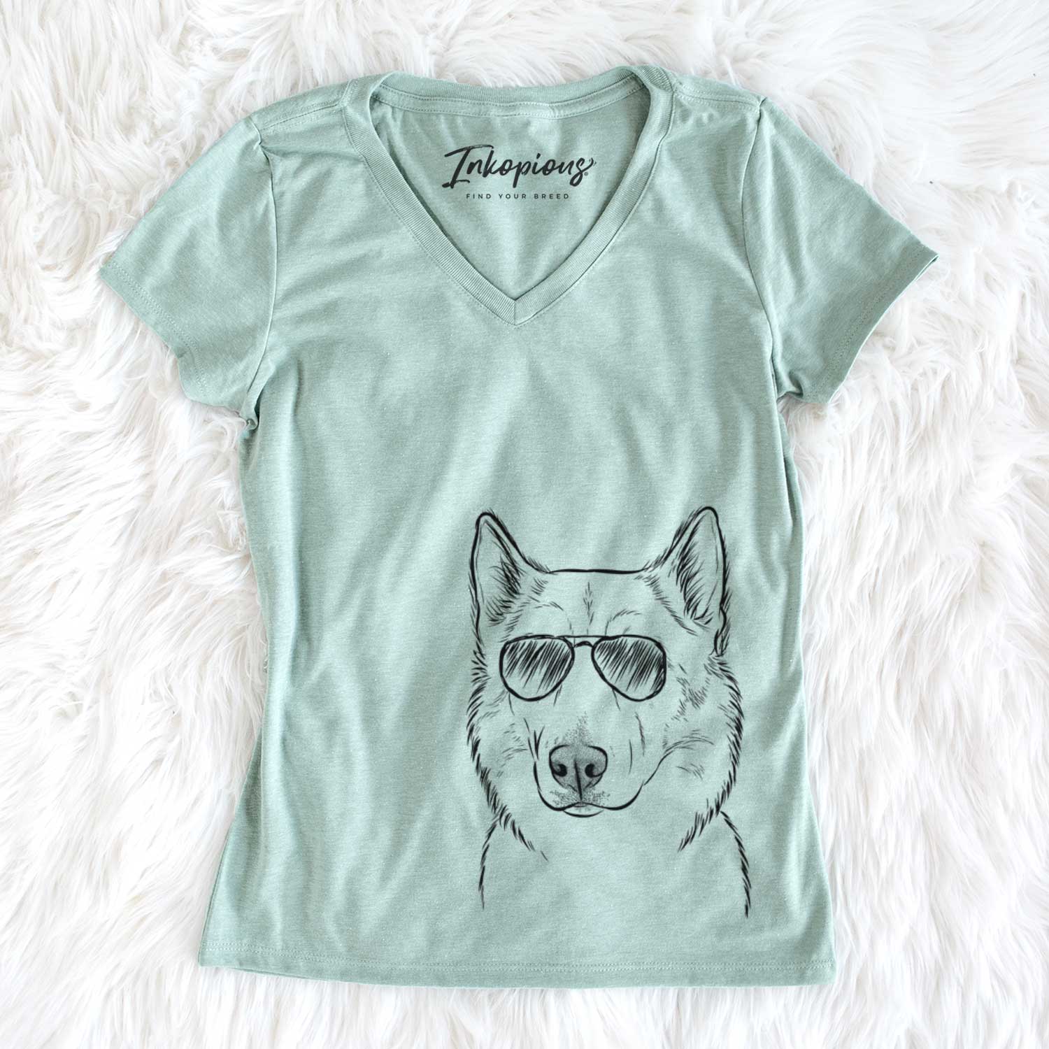 Aviator Vox the Siberian Husky - Women's V-neck Shirt