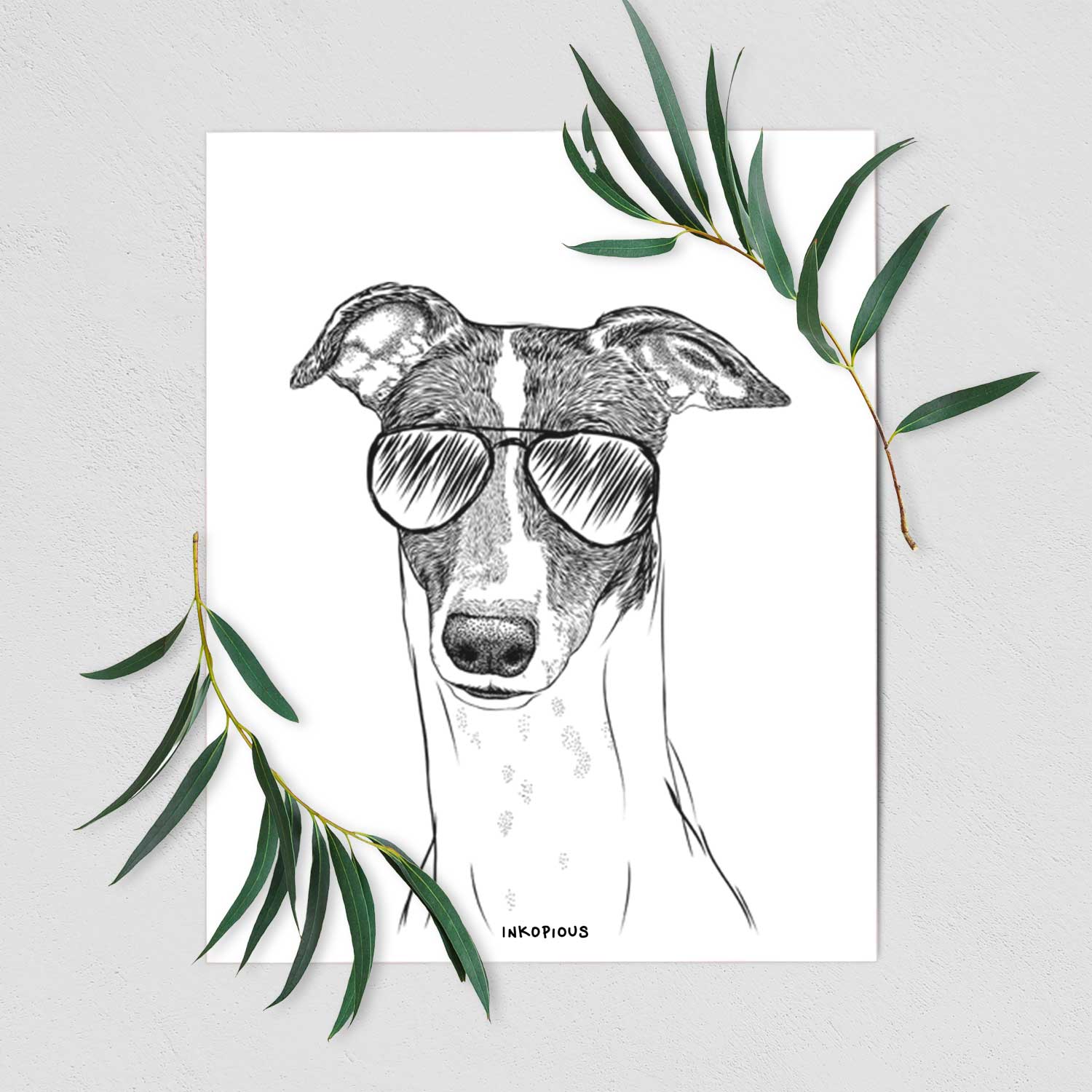 Vyncent the Greyhound Art Print