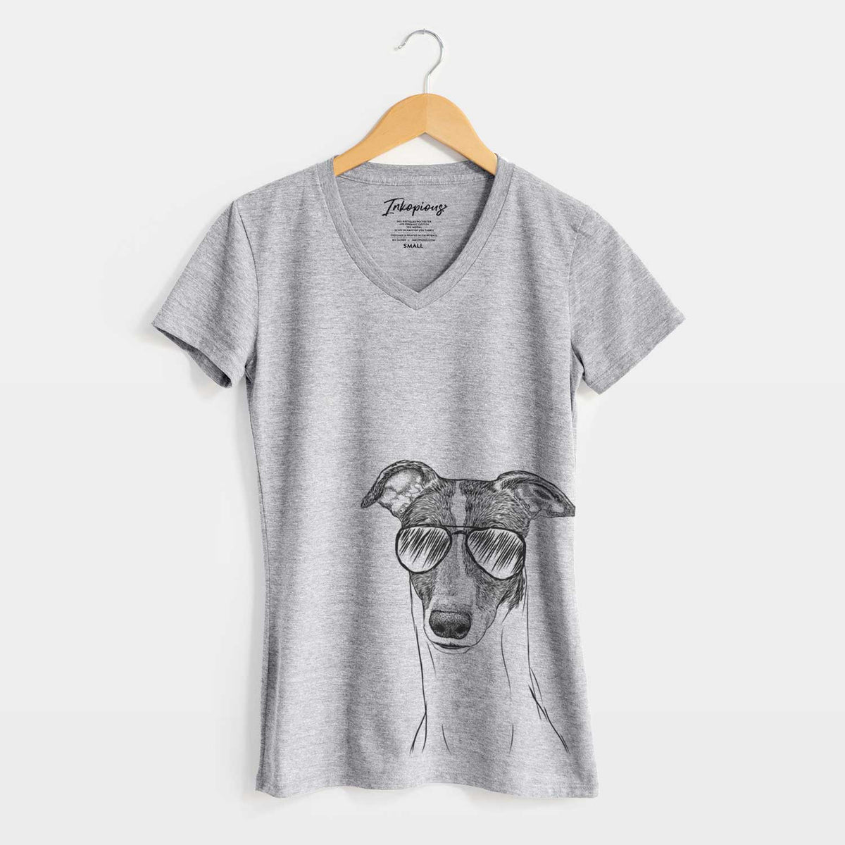 Aviator Vyncent the Greyhound - Women&#39;s V-neck Shirt