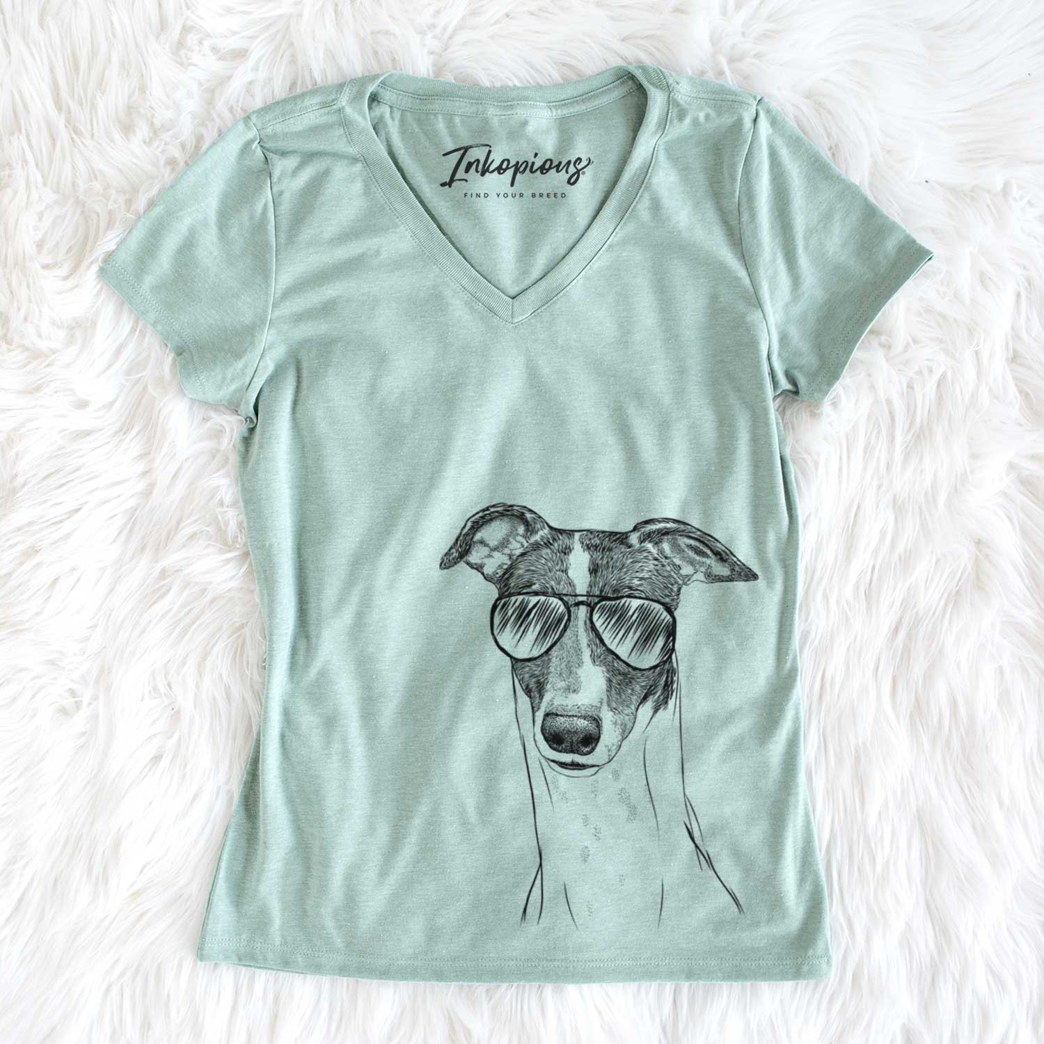 Aviator Vyncent the Greyhound - Women's V-neck Shirt