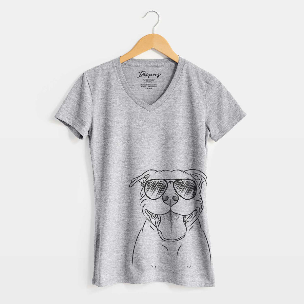 Aviator Wafer the Staffordshire Bull Terrier - Women&#39;s V-neck Shirt