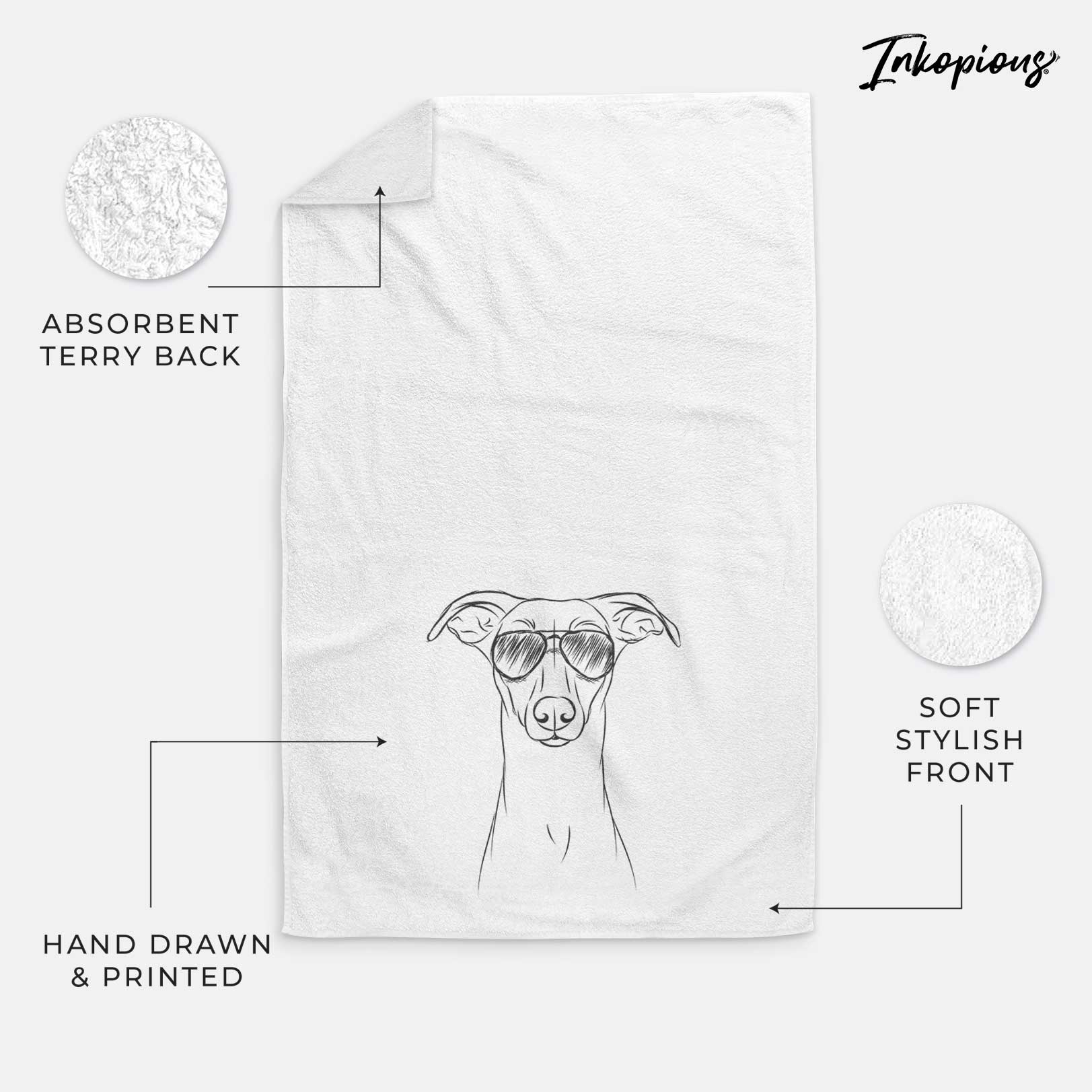 Wallace the Whippet Decorative Hand Towel