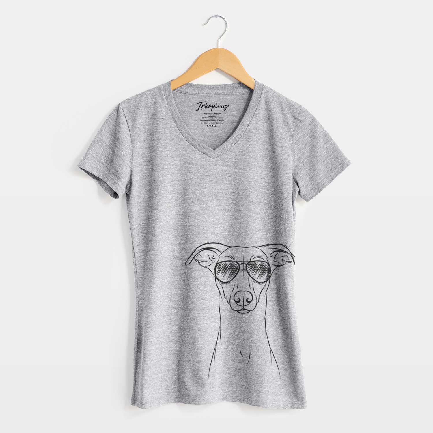 Aviator Wallace the Whippet - Women's V-neck Shirt