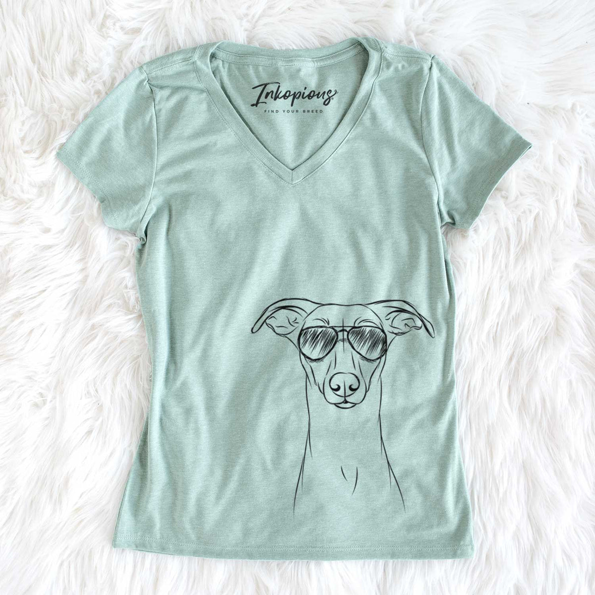 Aviator Wallace the Whippet - Women's V-neck Shirt