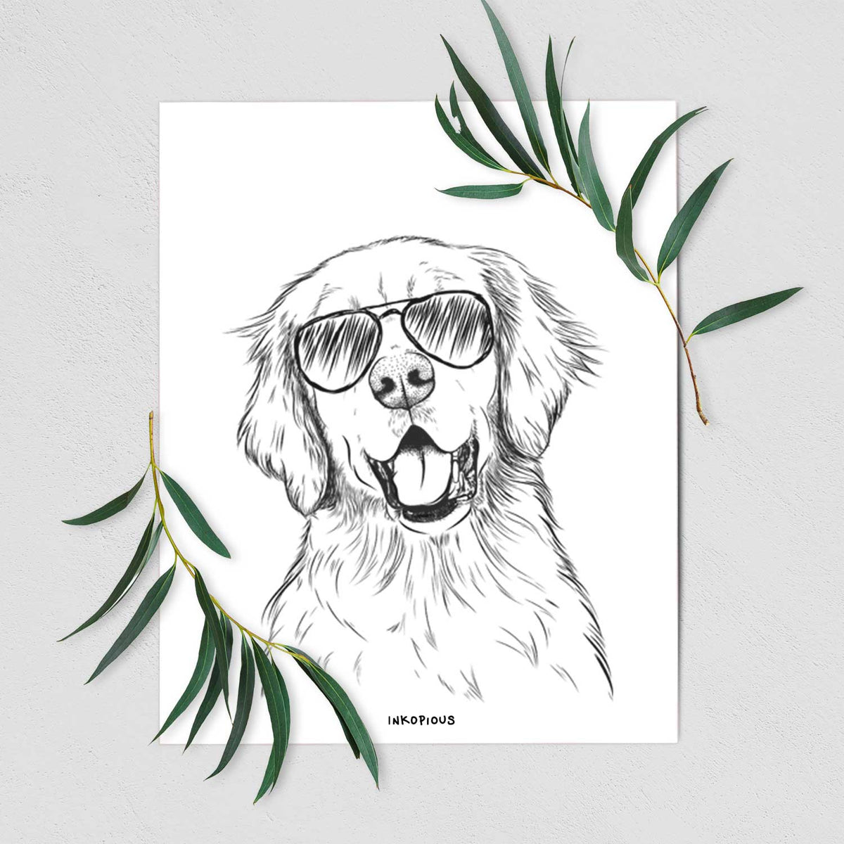 Wallace the golden retriever Art Print