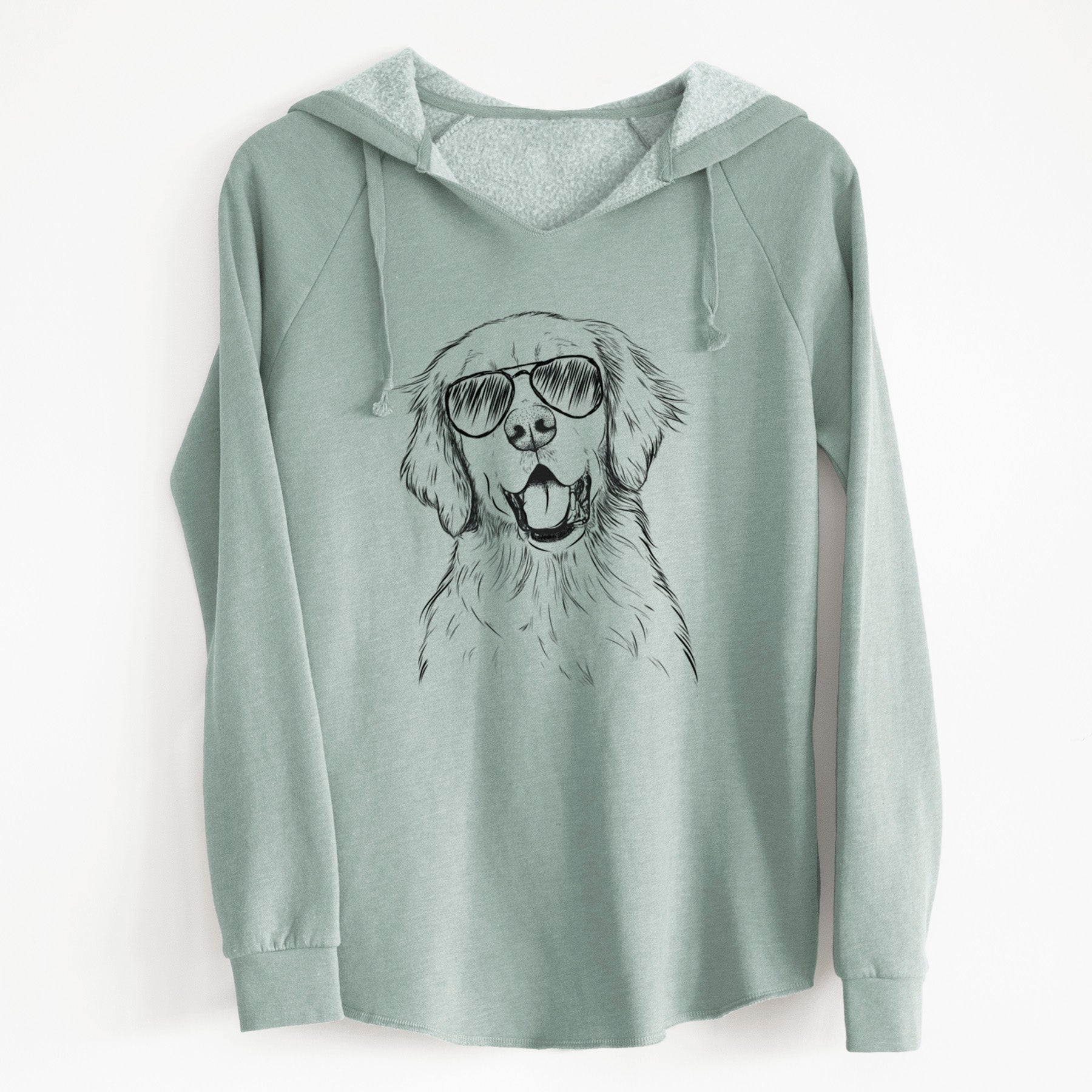Aviator Wallace the Golden Retriever - Cali Wave Hooded Sweatshirt